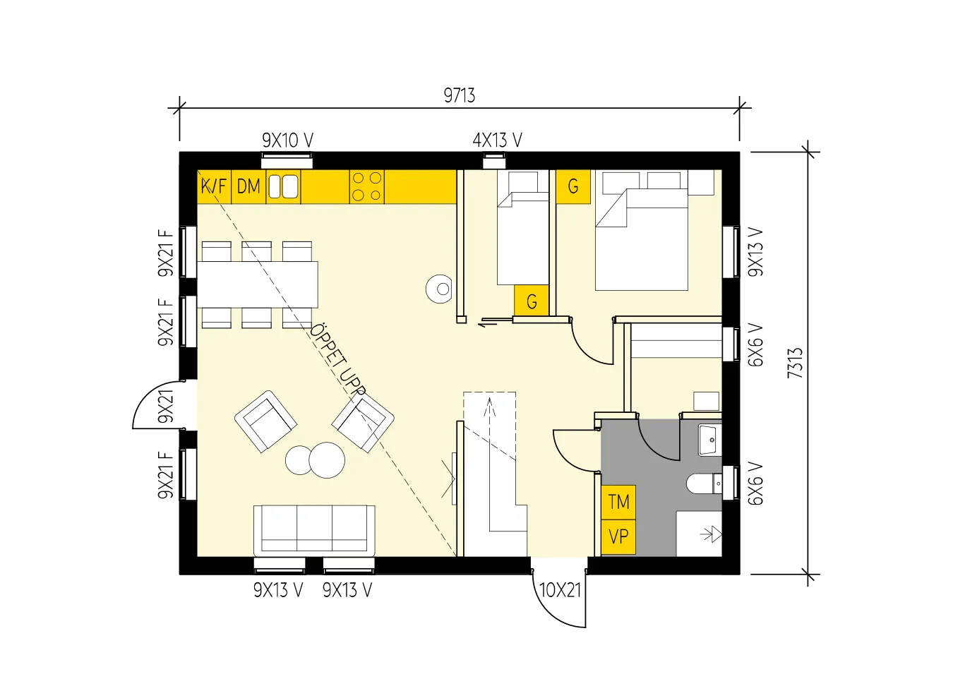 Toppstugan planritning 1