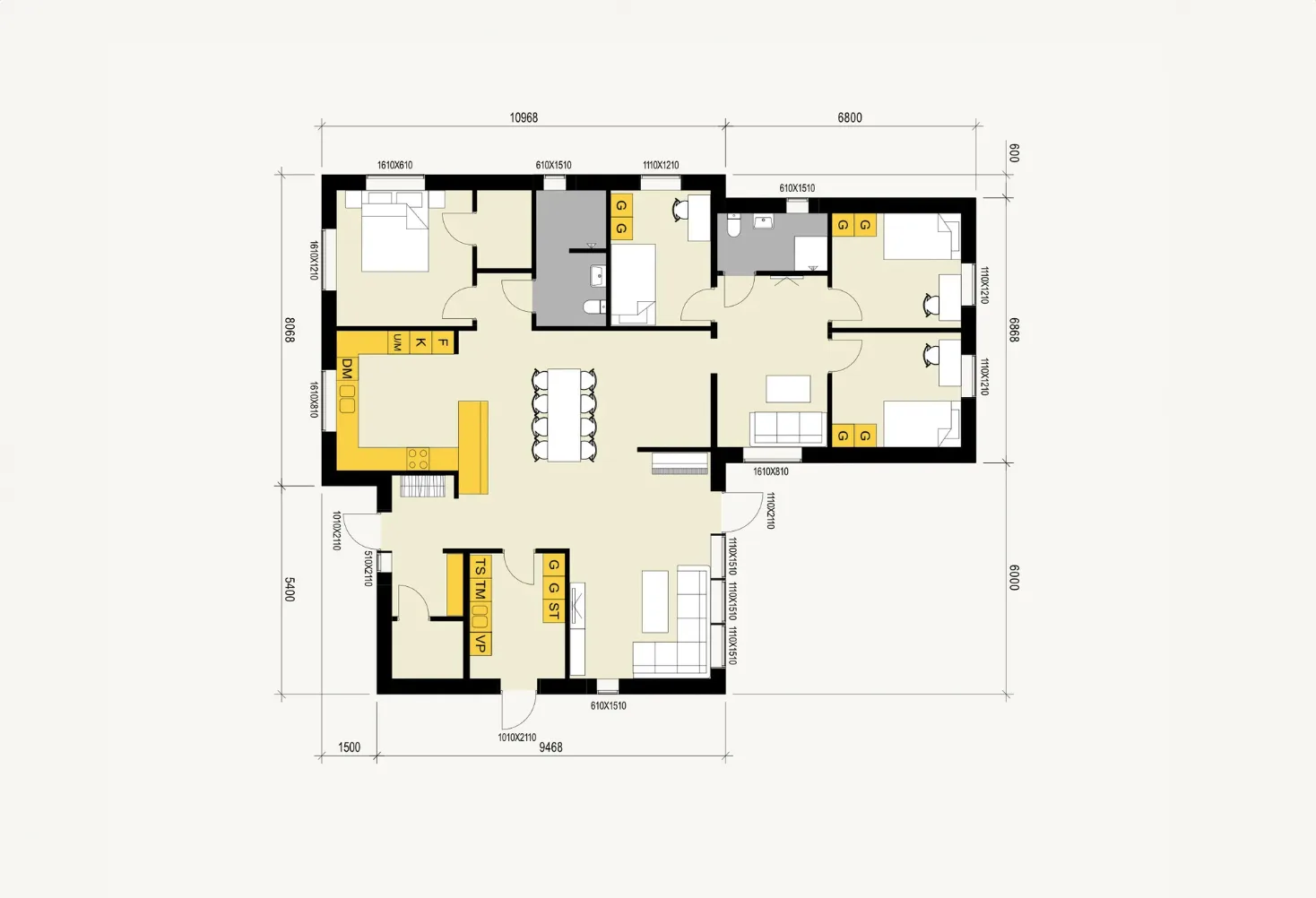 Villa Norrskensviken planritning 1