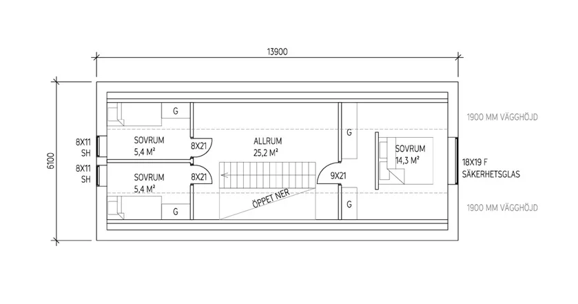 Villa Skogsgläntan planritning 2