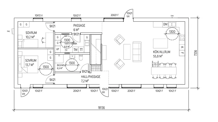 Villa Träbris planritning 1