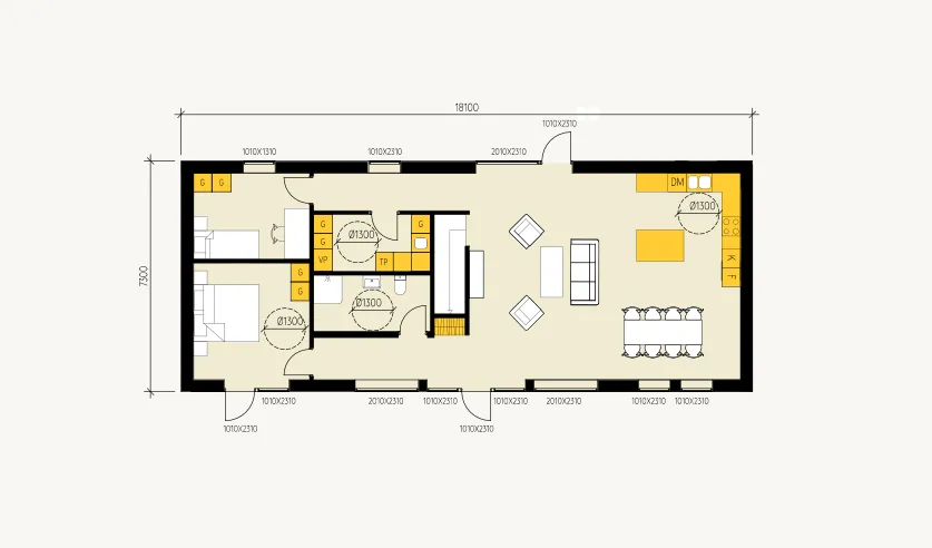 Villa Träbris planritning 1