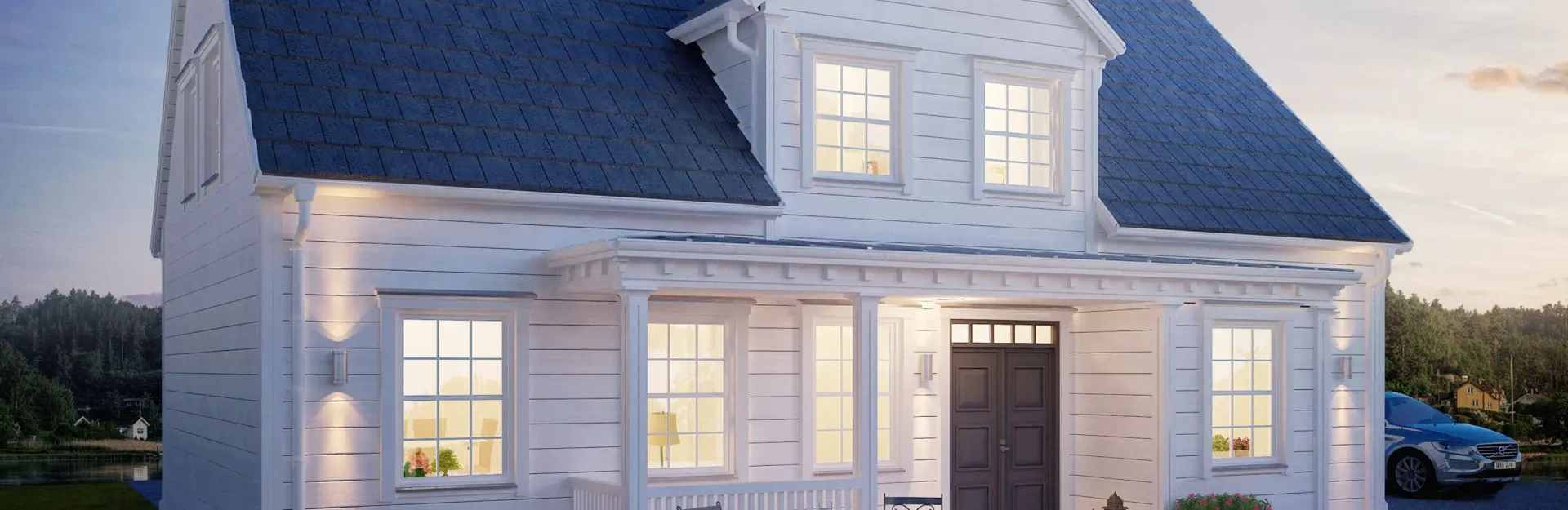 Newport - ett vackert 1.5-plans hus i New-England stil som passar både i kust- och i lantlig miljö.