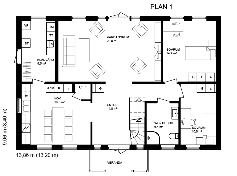 Sörgården planritning 1