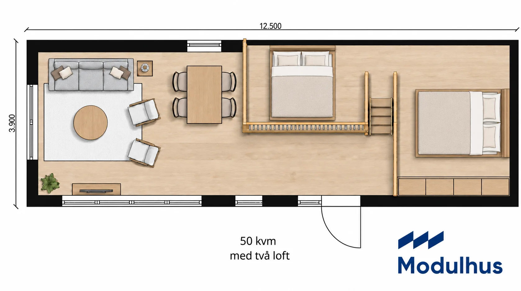 Saga 50 kvm med två loft