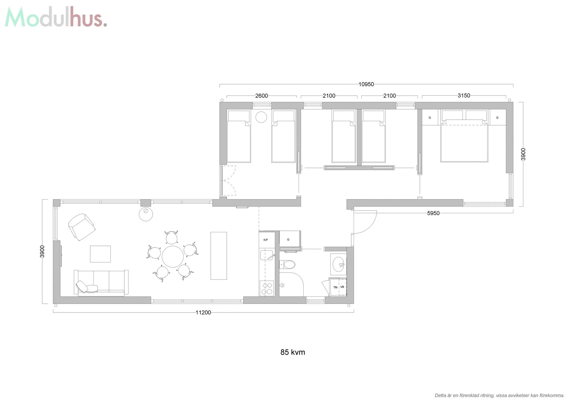 Villa Vårvinga 85 plan
