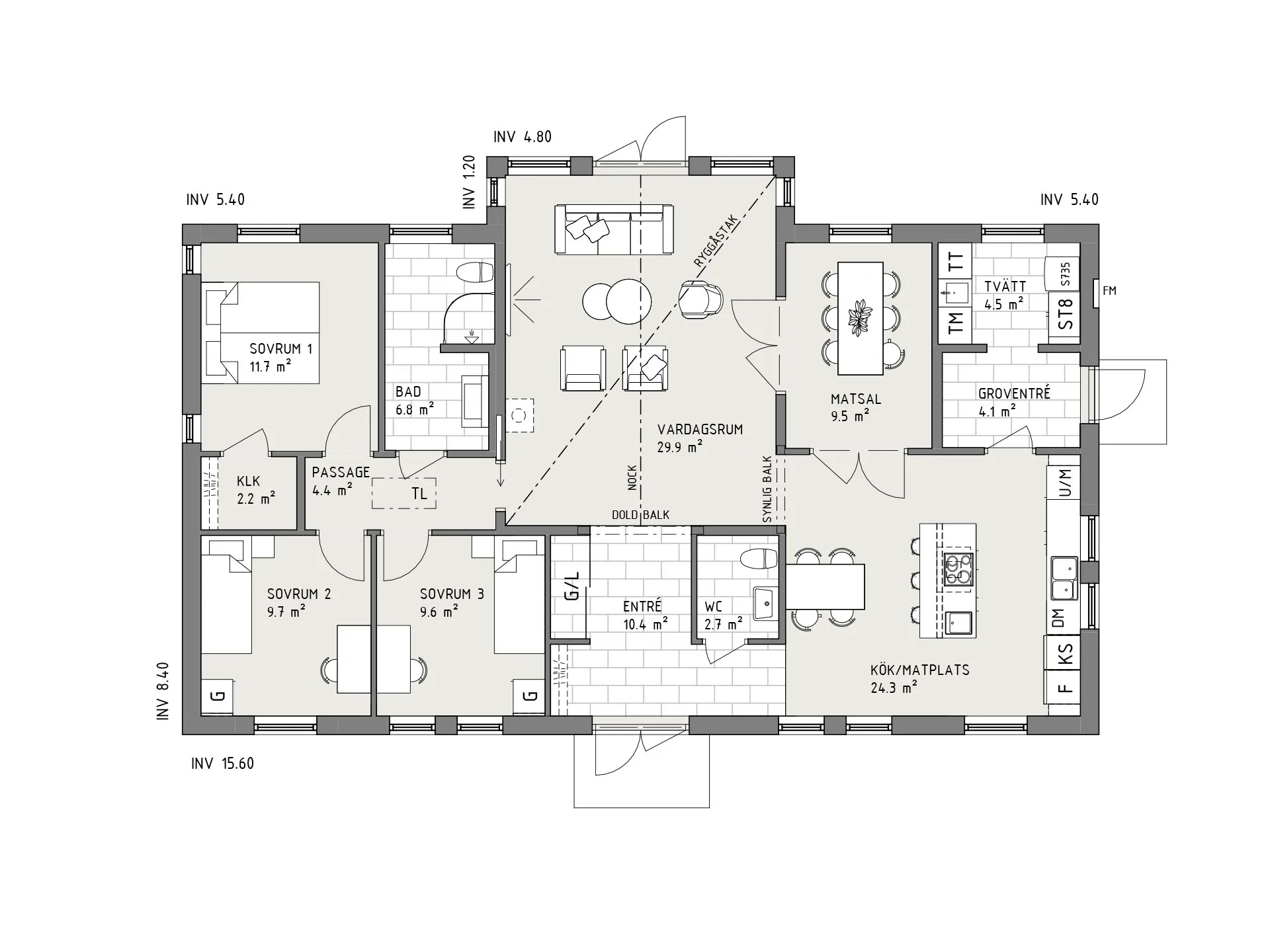 Ängsmark planritning - Lantlig