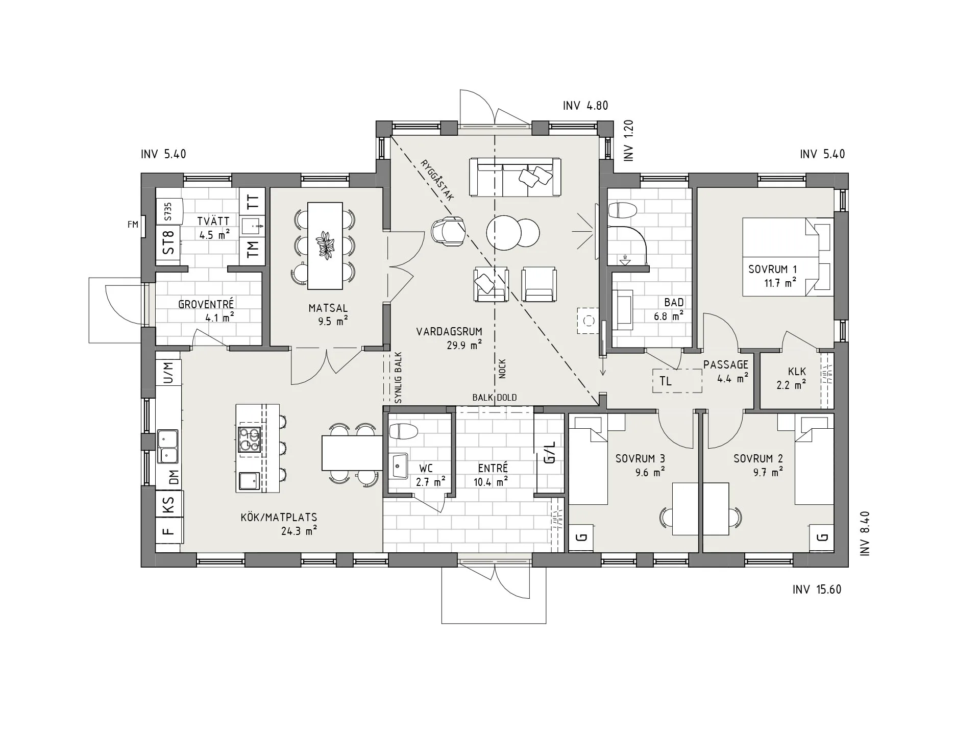 Ängsmark planritning - Lantlig