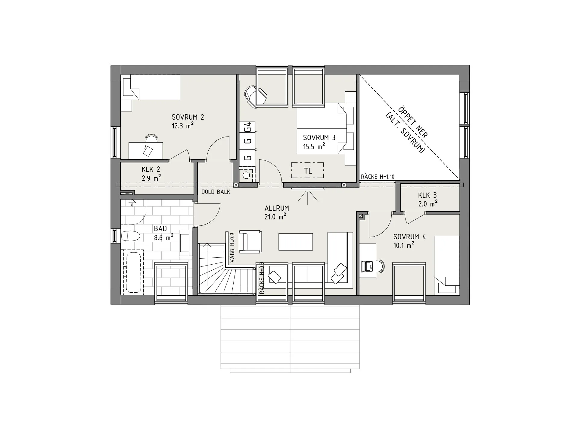 Karlavagnen planritning - Modern
