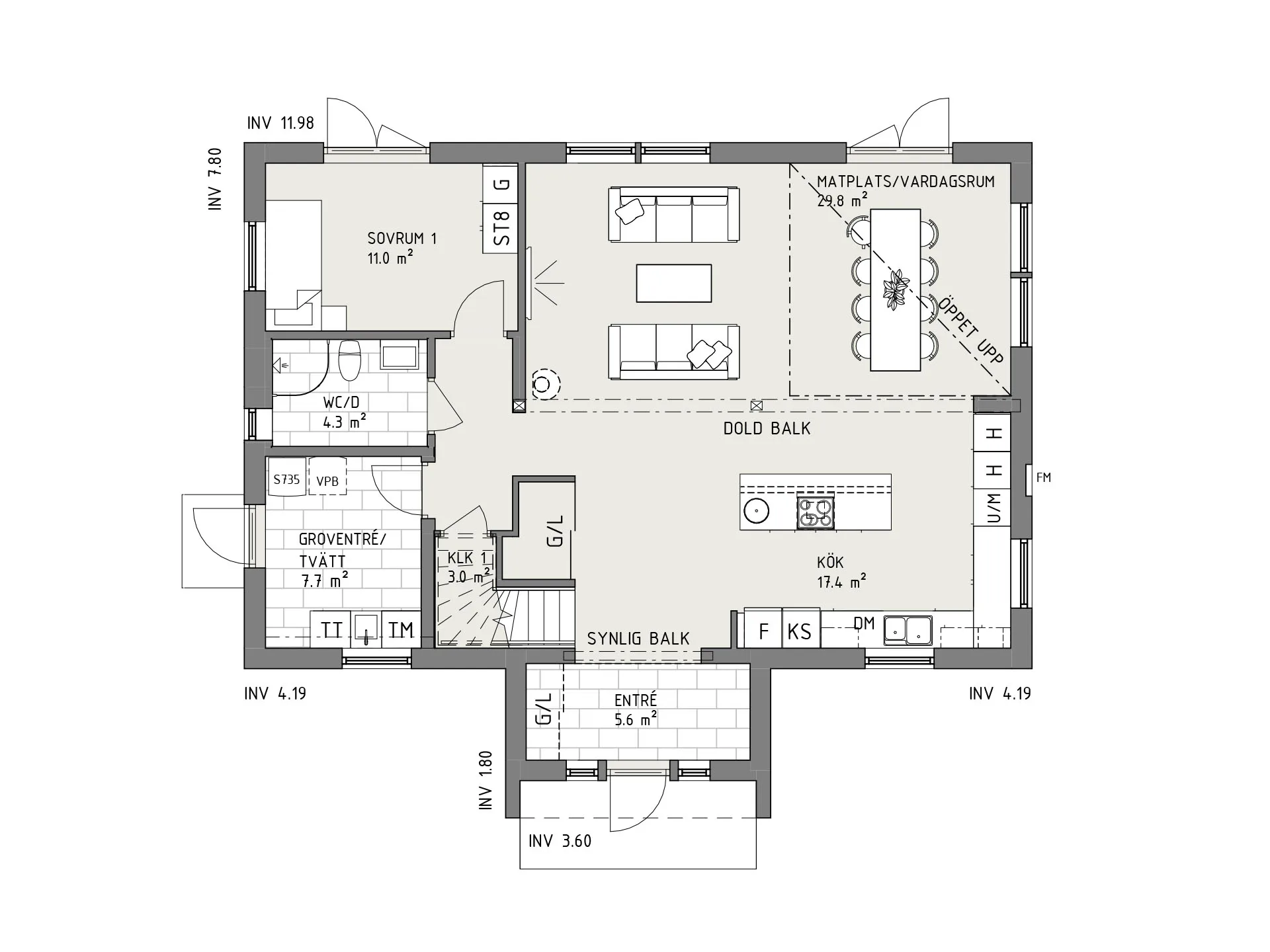 Karlavagnen planritning - Modern