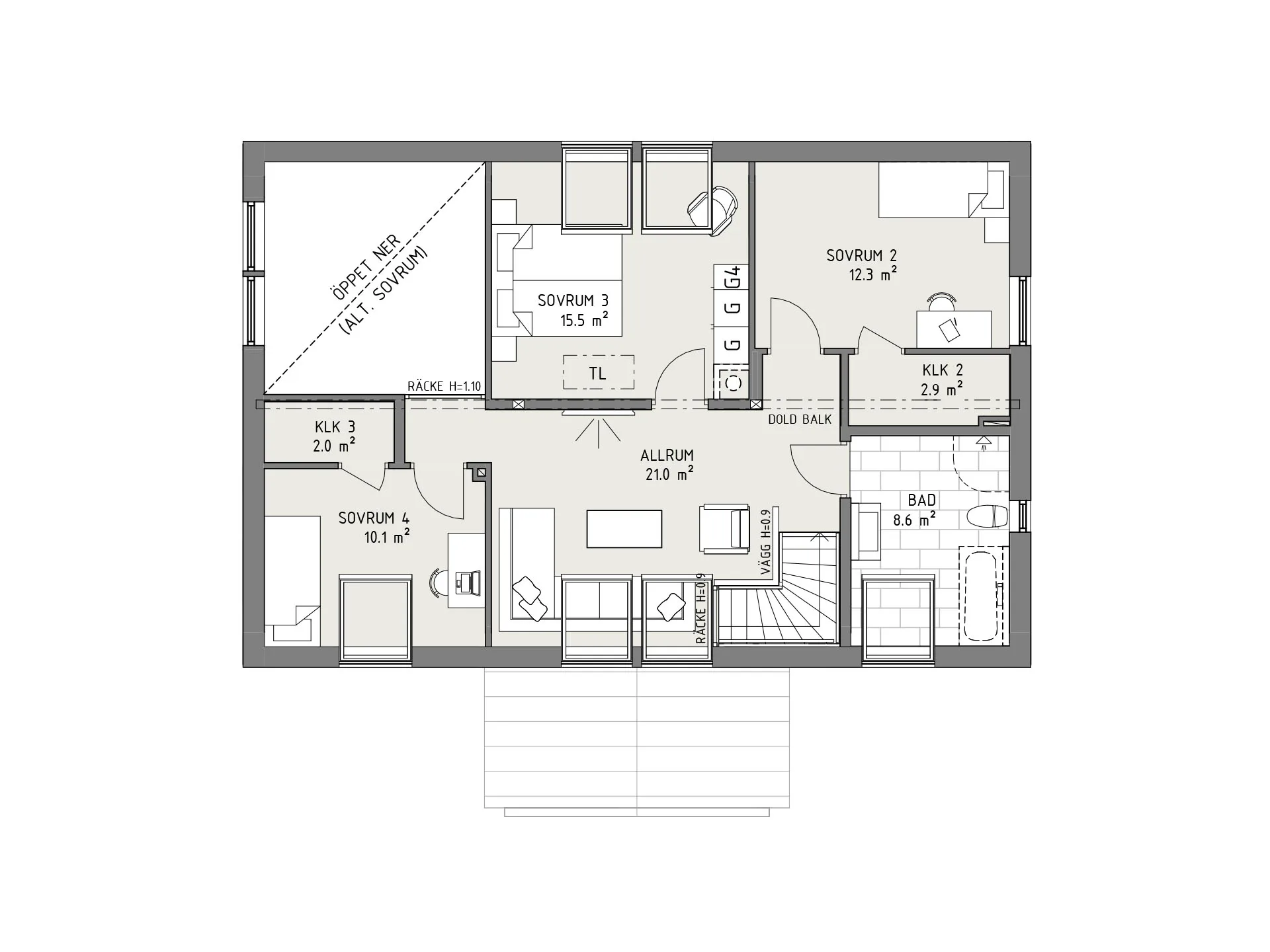 Karlavagnen planritning - Modern