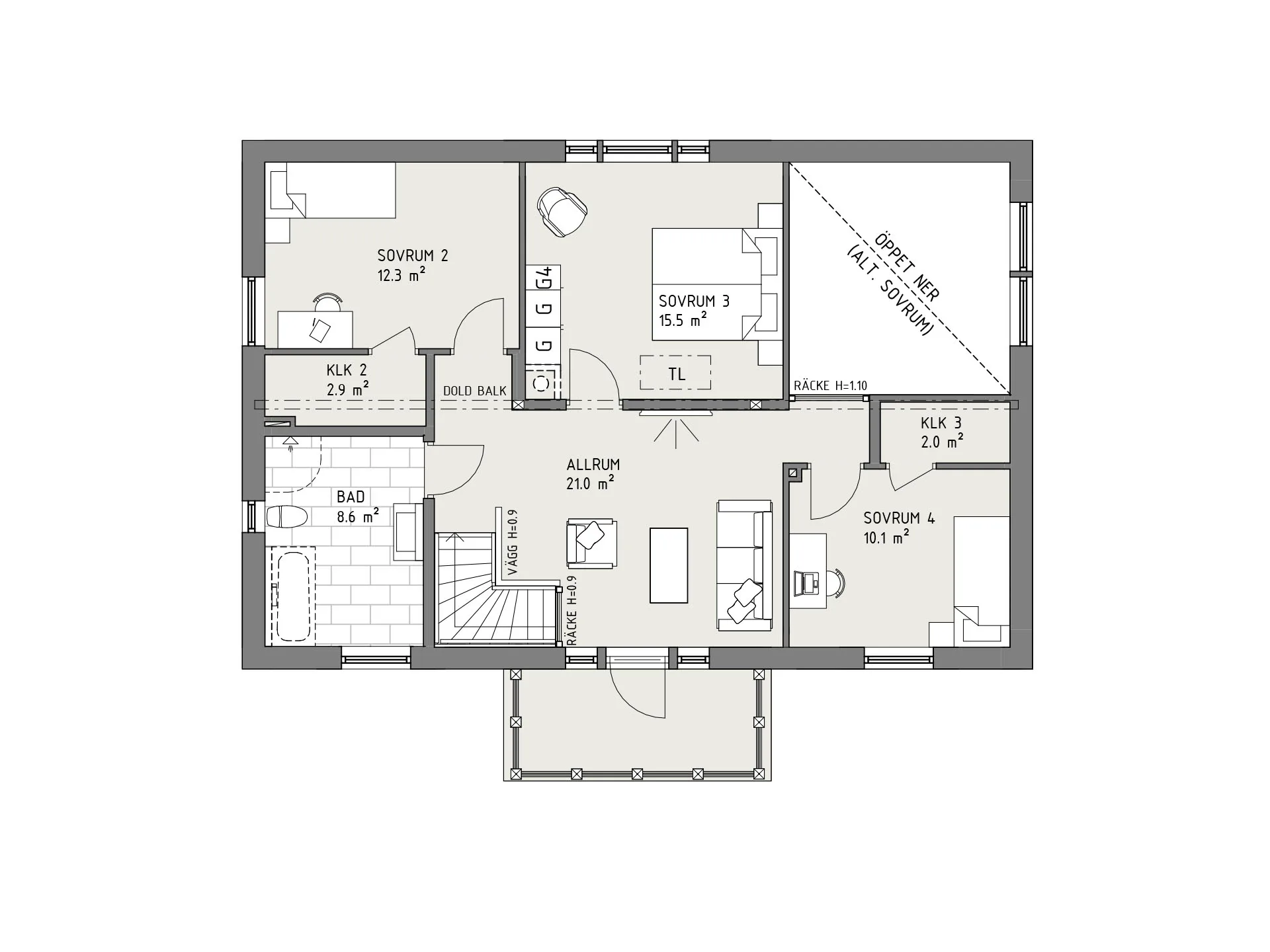 Karlavagnen planritning - Lantlig