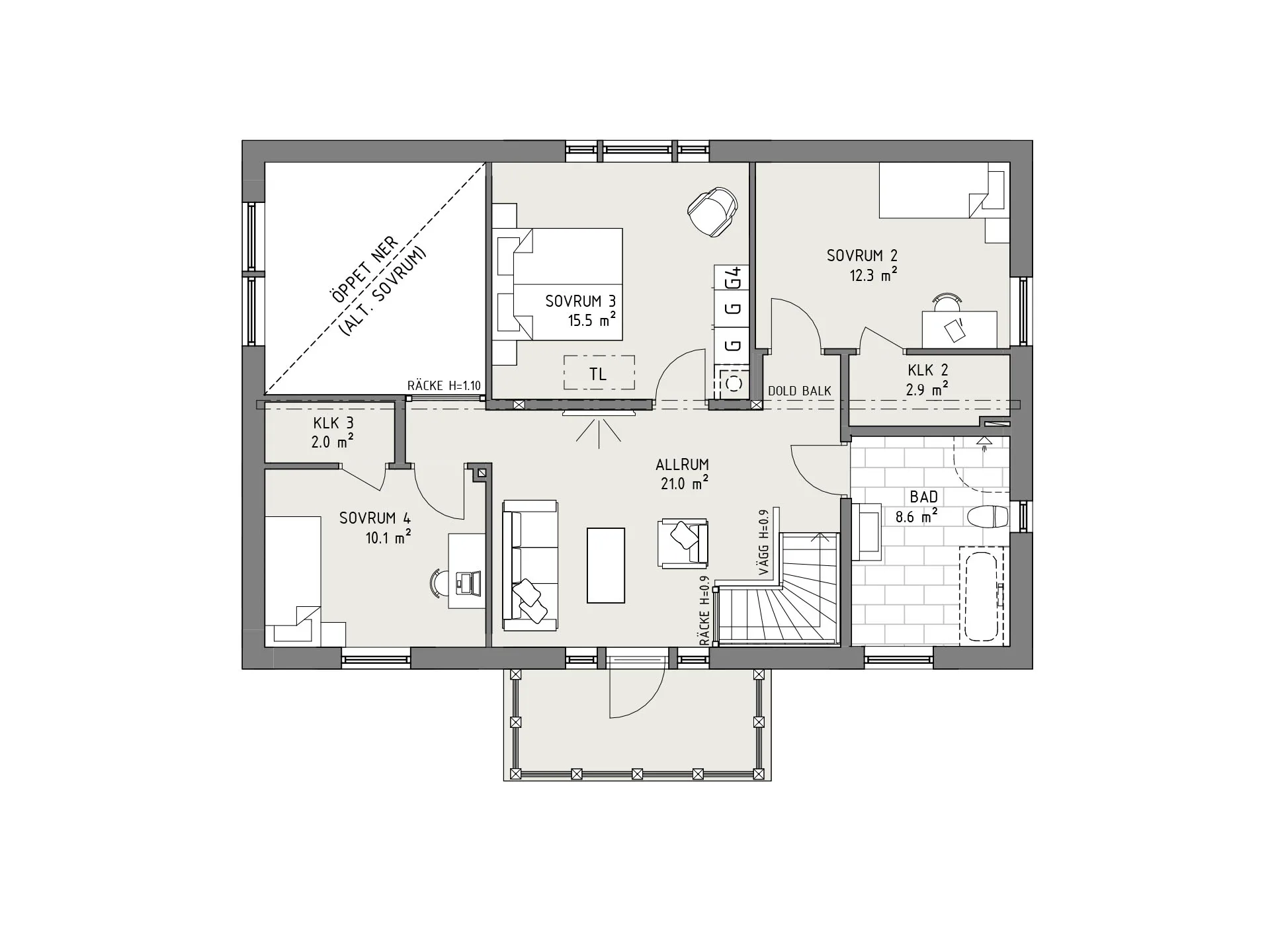 Karlavagnen planritning - Lantlig