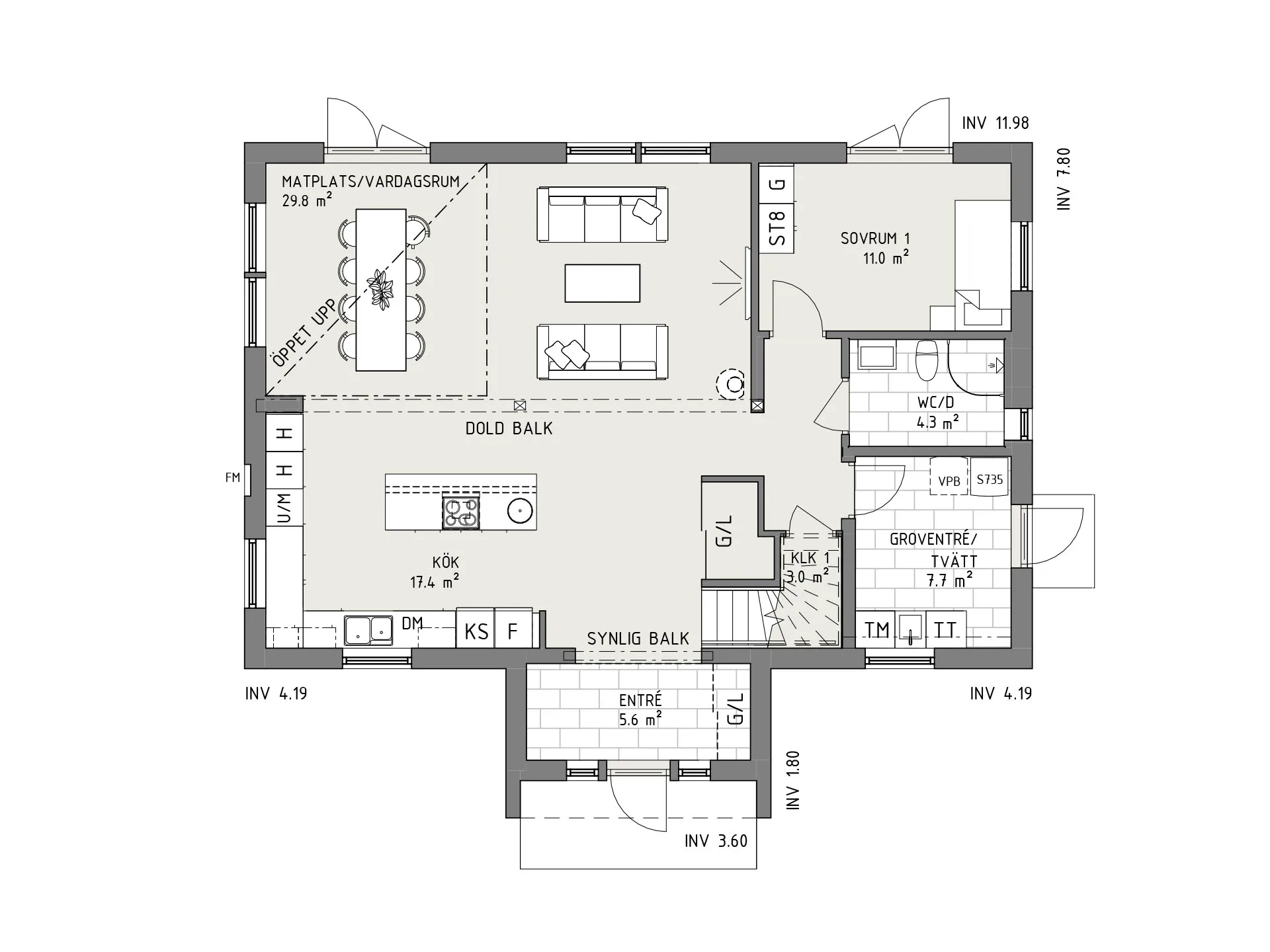 Karlavagnen planritning - Modern