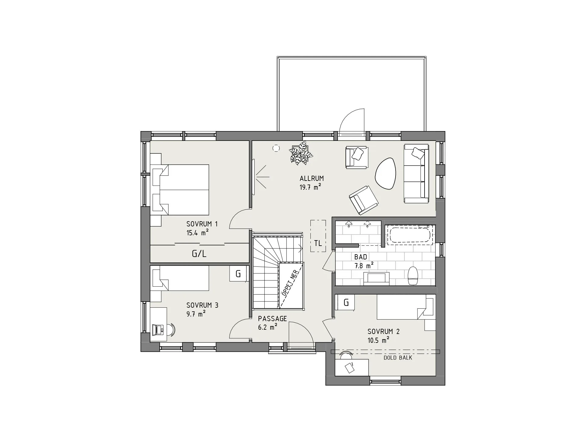 Klappersten planritning - Lantlig