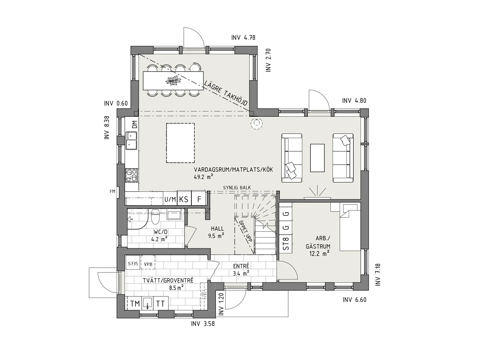 Klappersten planritning - Lantlig