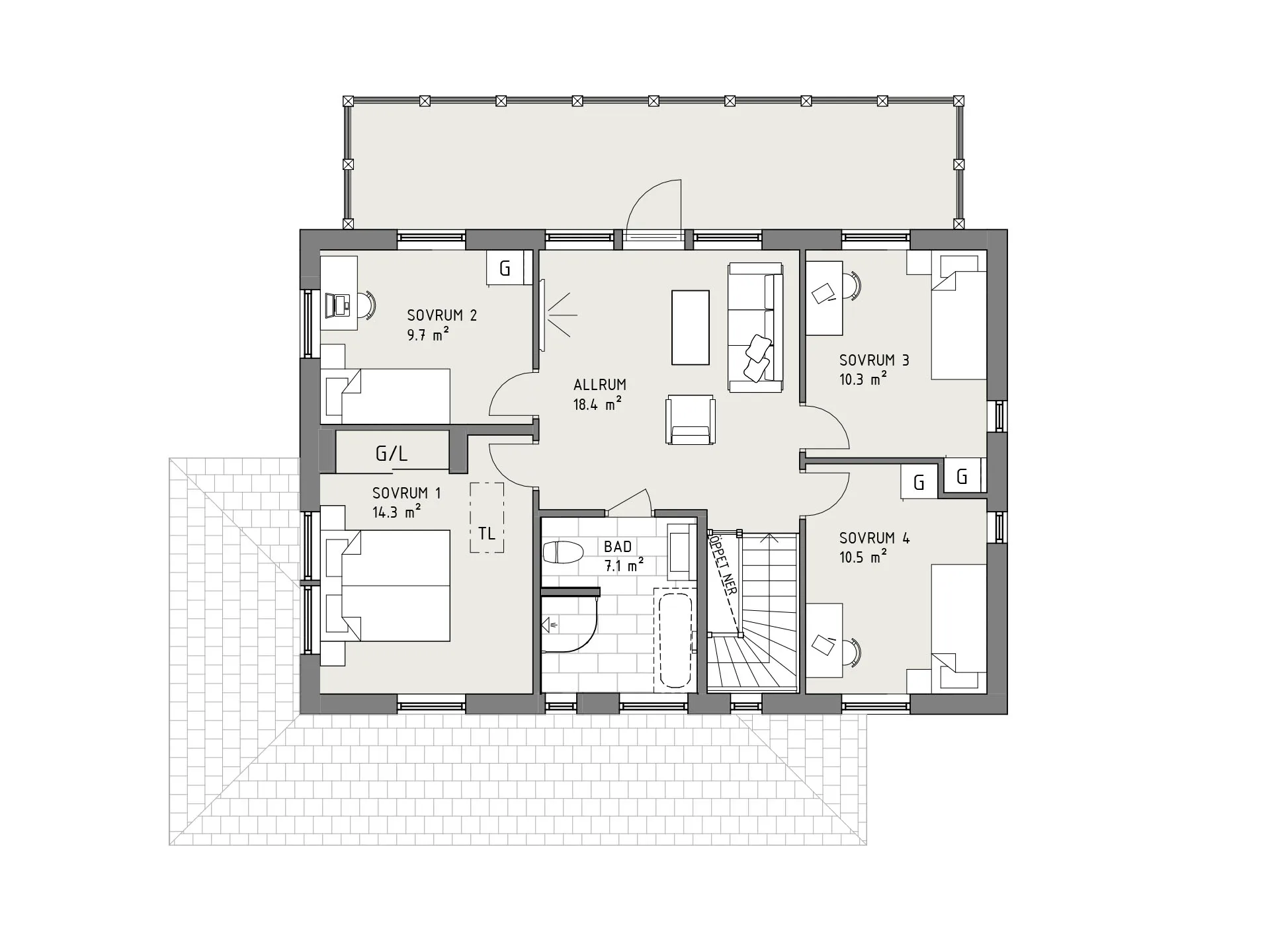 Kungsspira planritning - New England