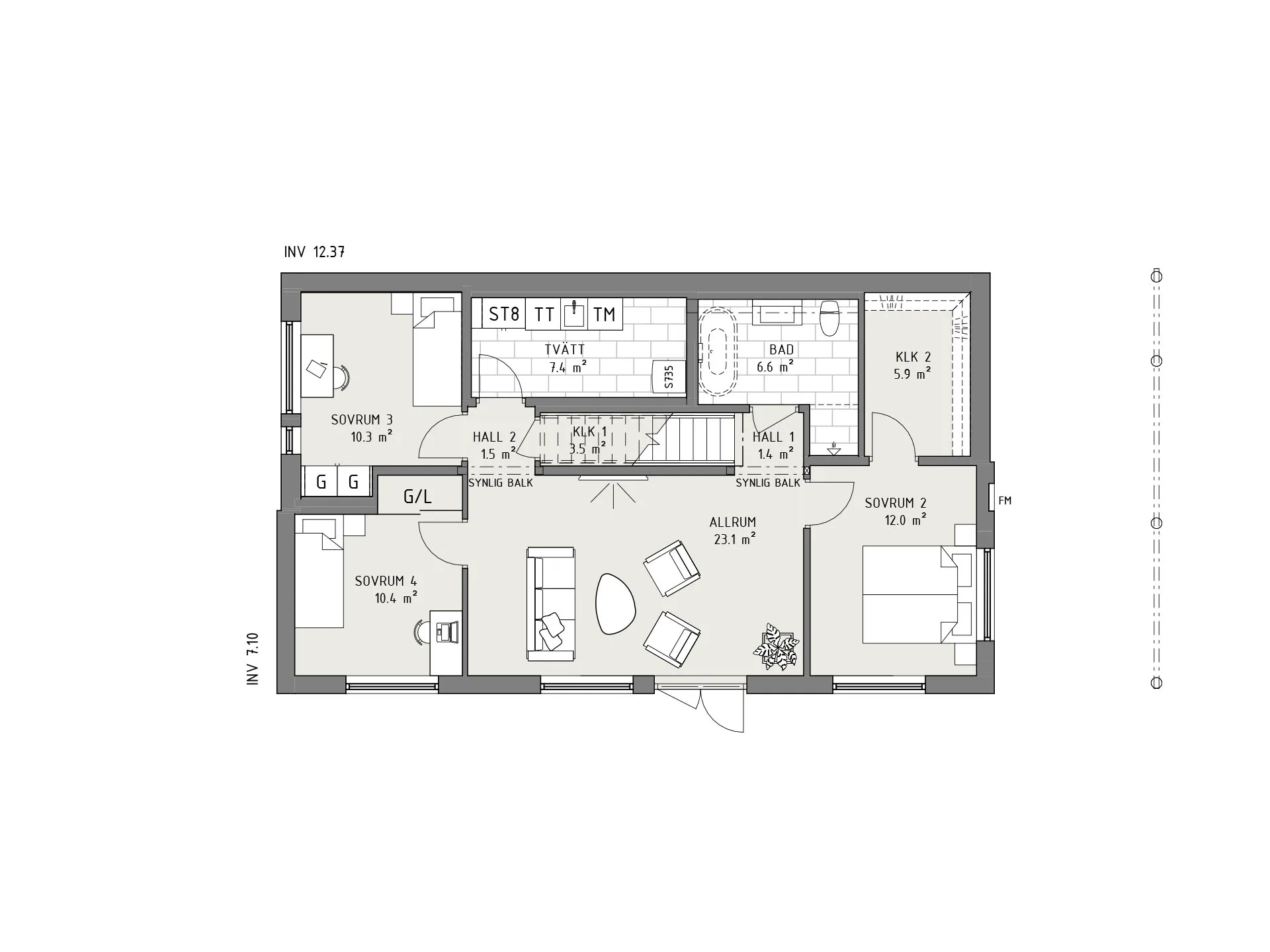 Midnattssol planritning - Industriell