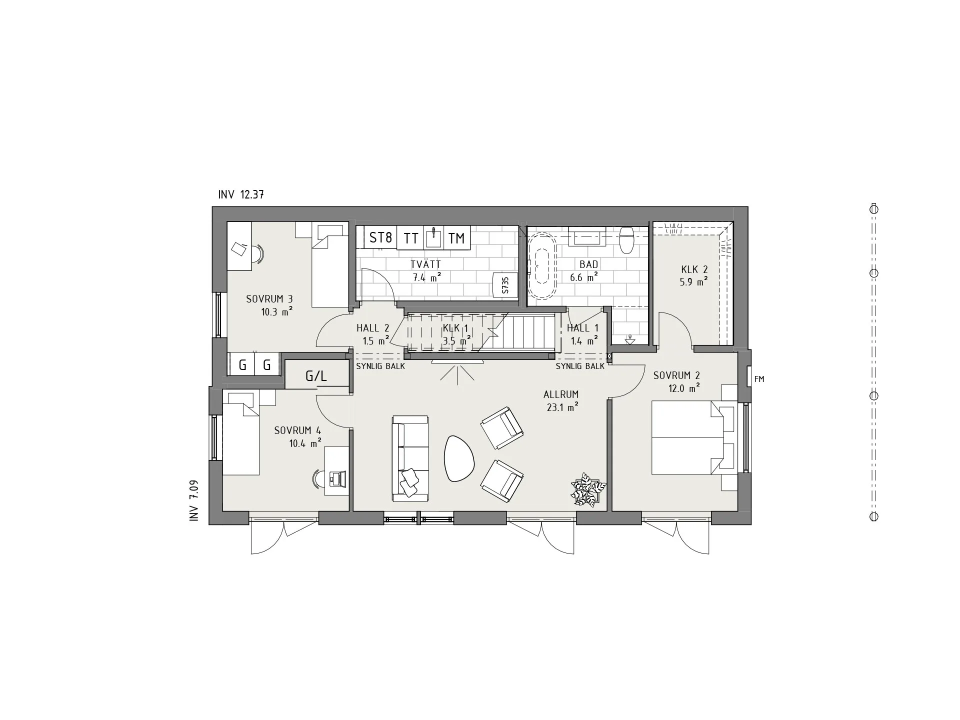 Midnattssol planritning - New England