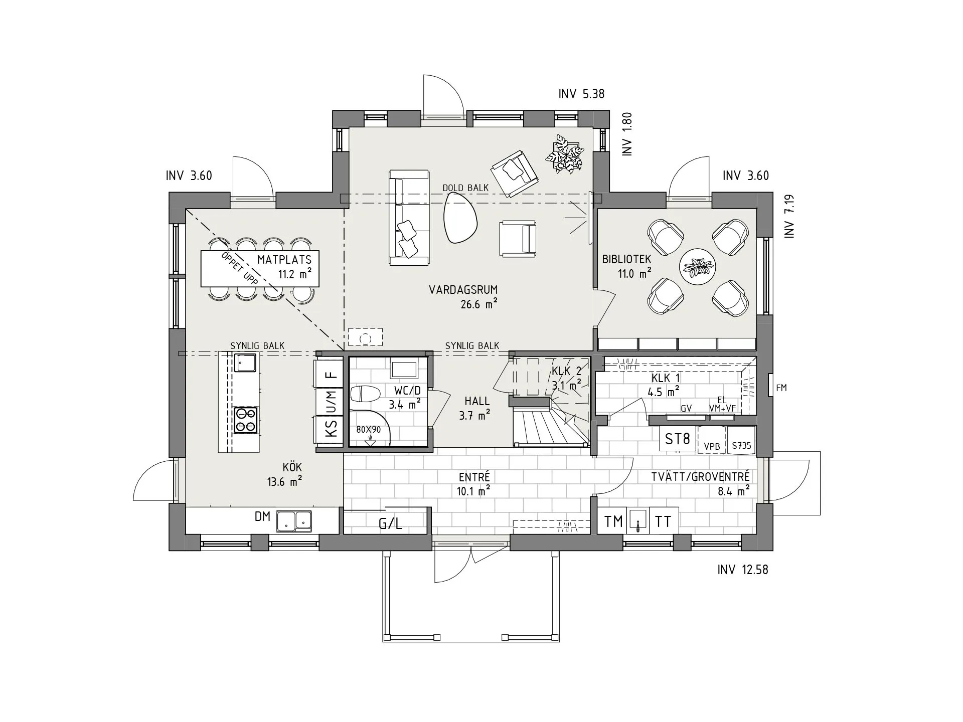 Norrsken planritning - Lantlig