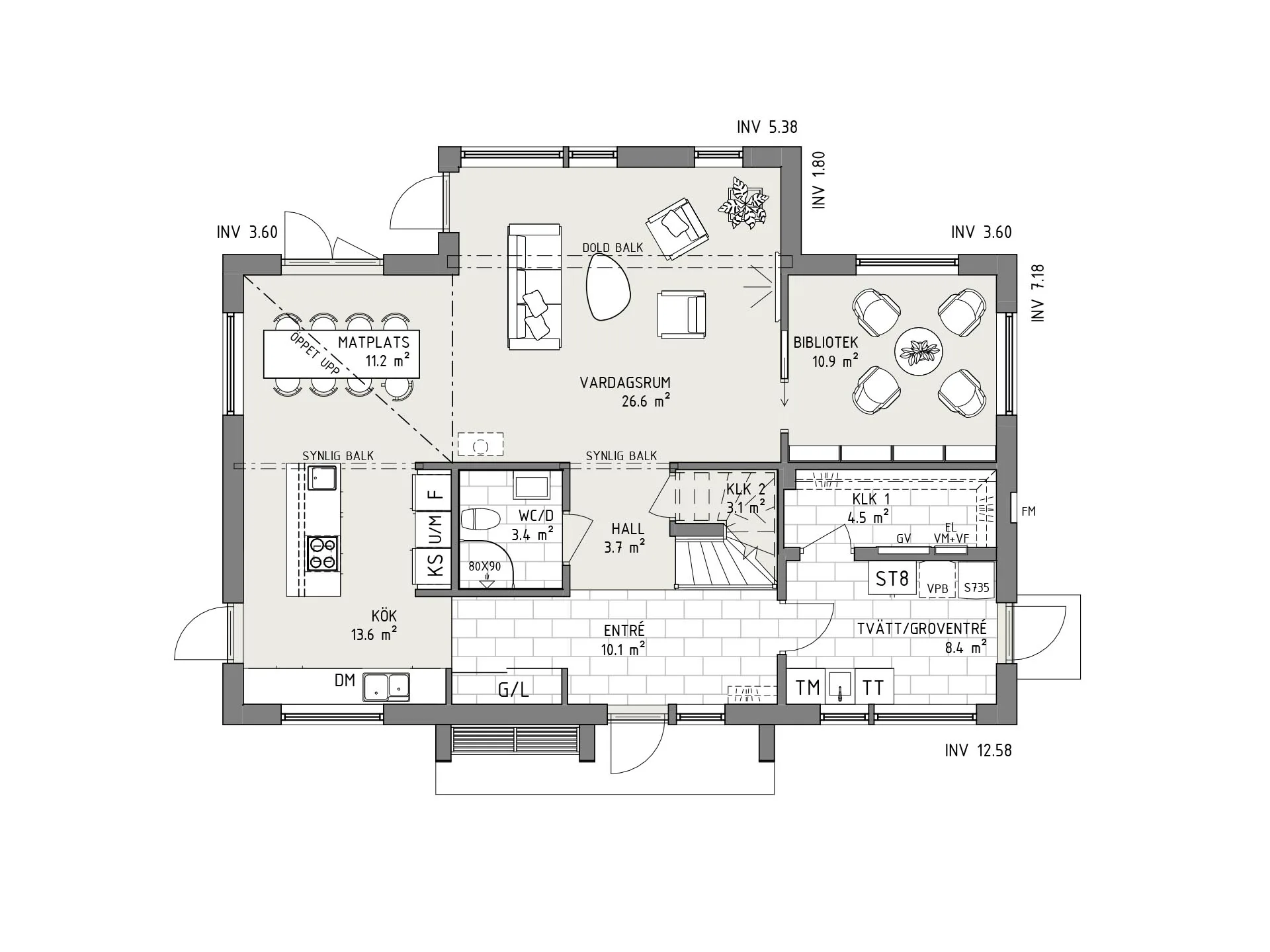 Norrsken planritning - Modern
