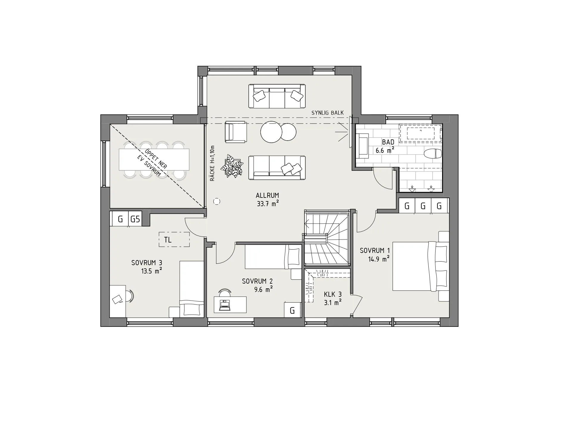 Norrsken planritning - Modern