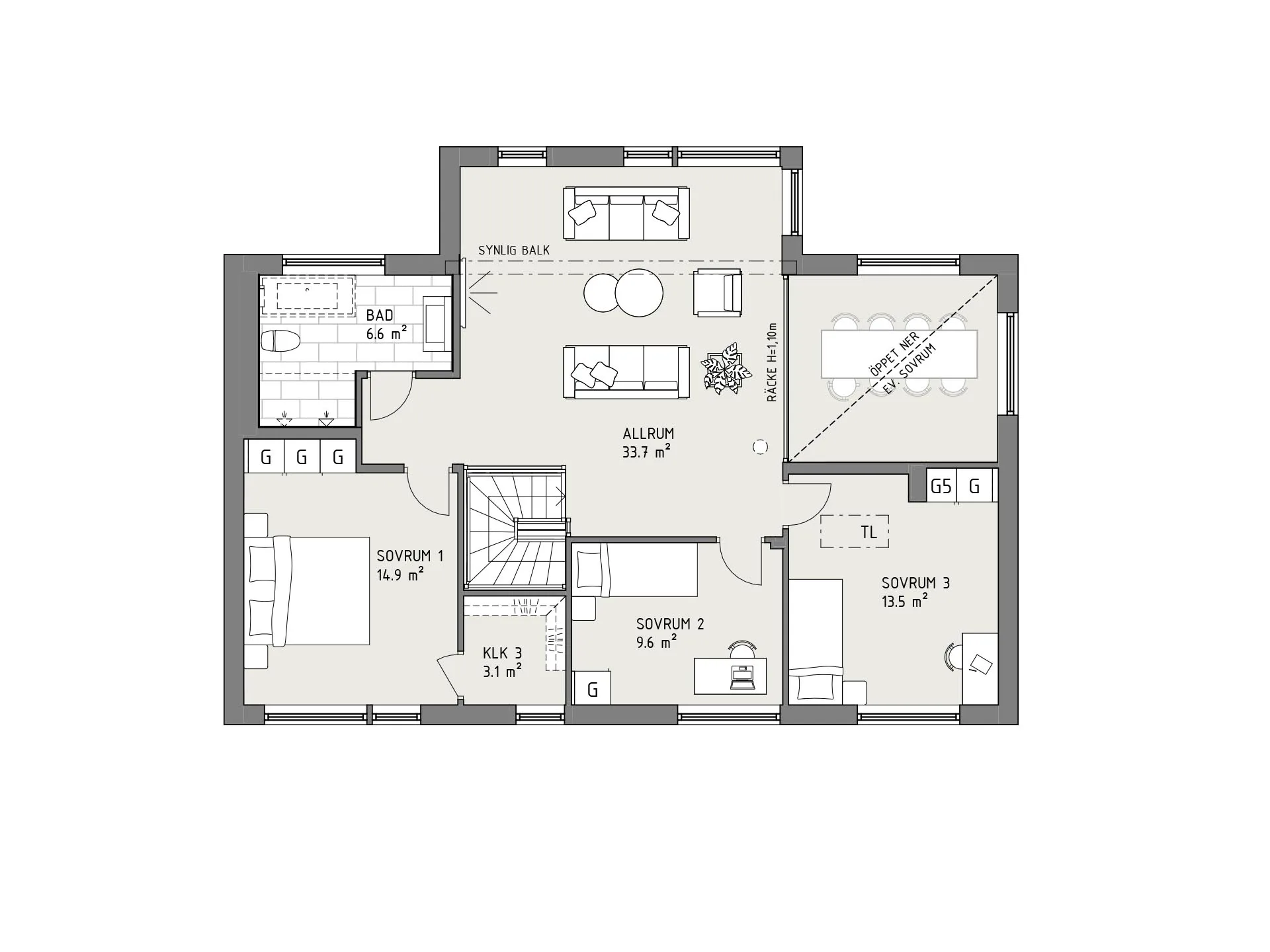 Norrsken planritning - Modern