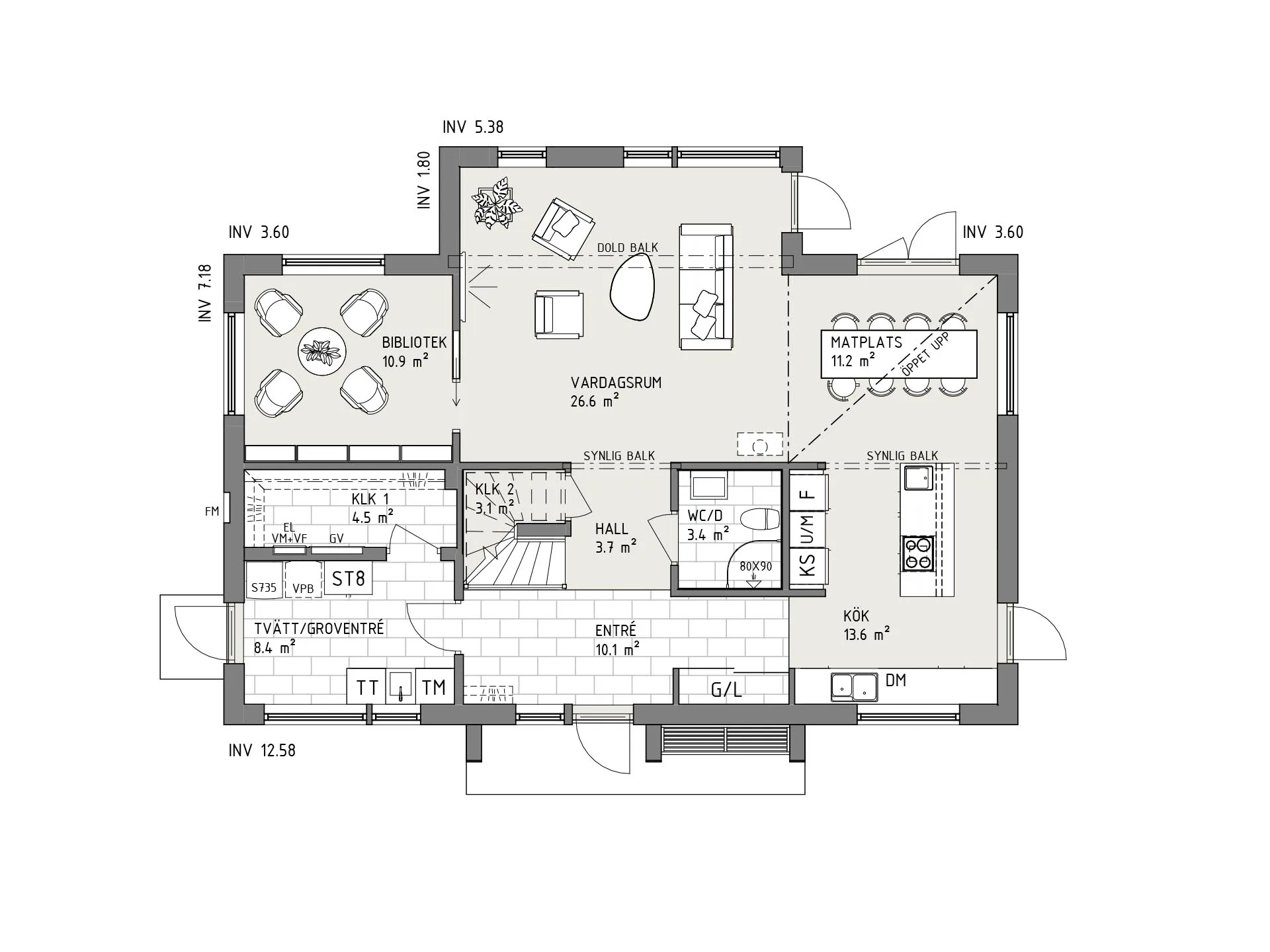Norrsken planritning - Modern