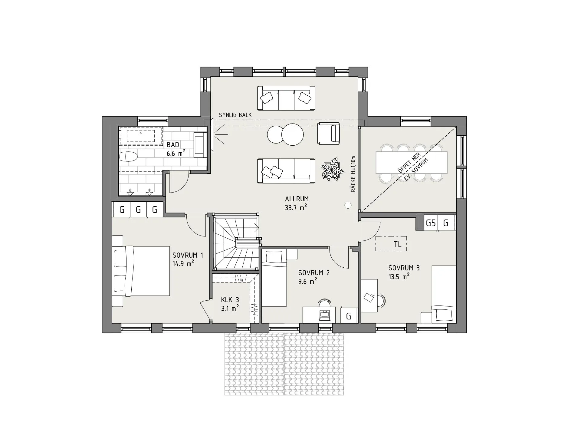 Norrsken planritning - Lantlig