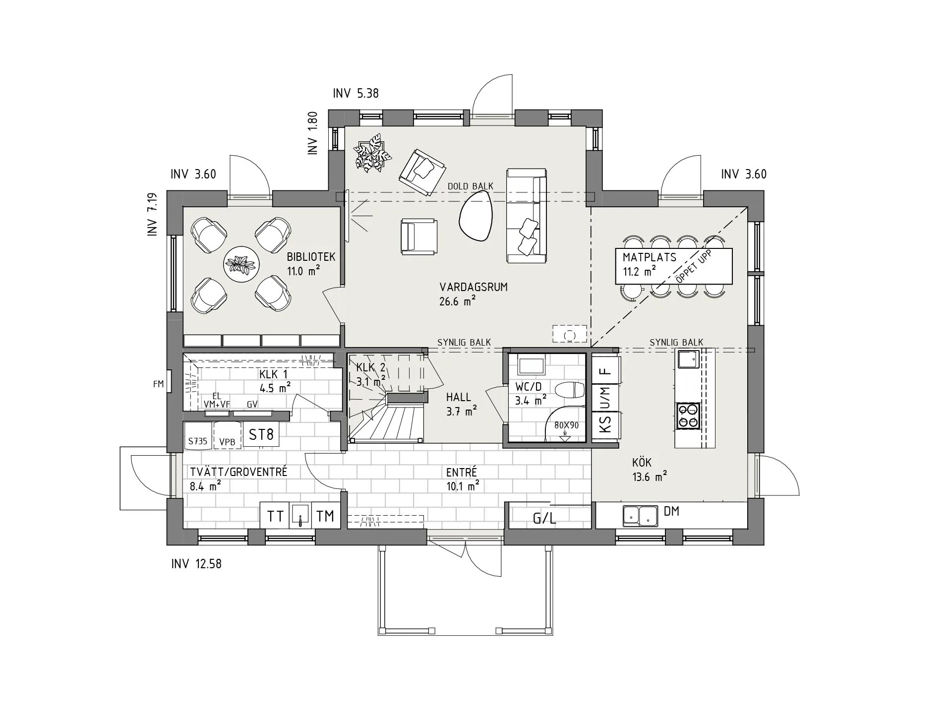 Norrsken planritning - Lantlig