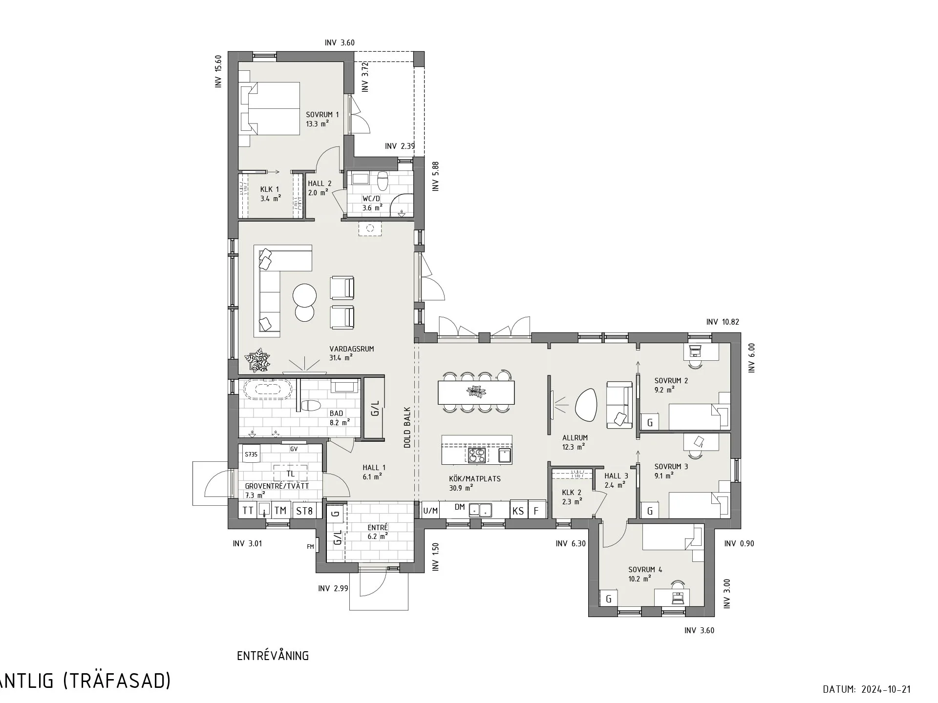 Nymåne planritning - Lantlig
