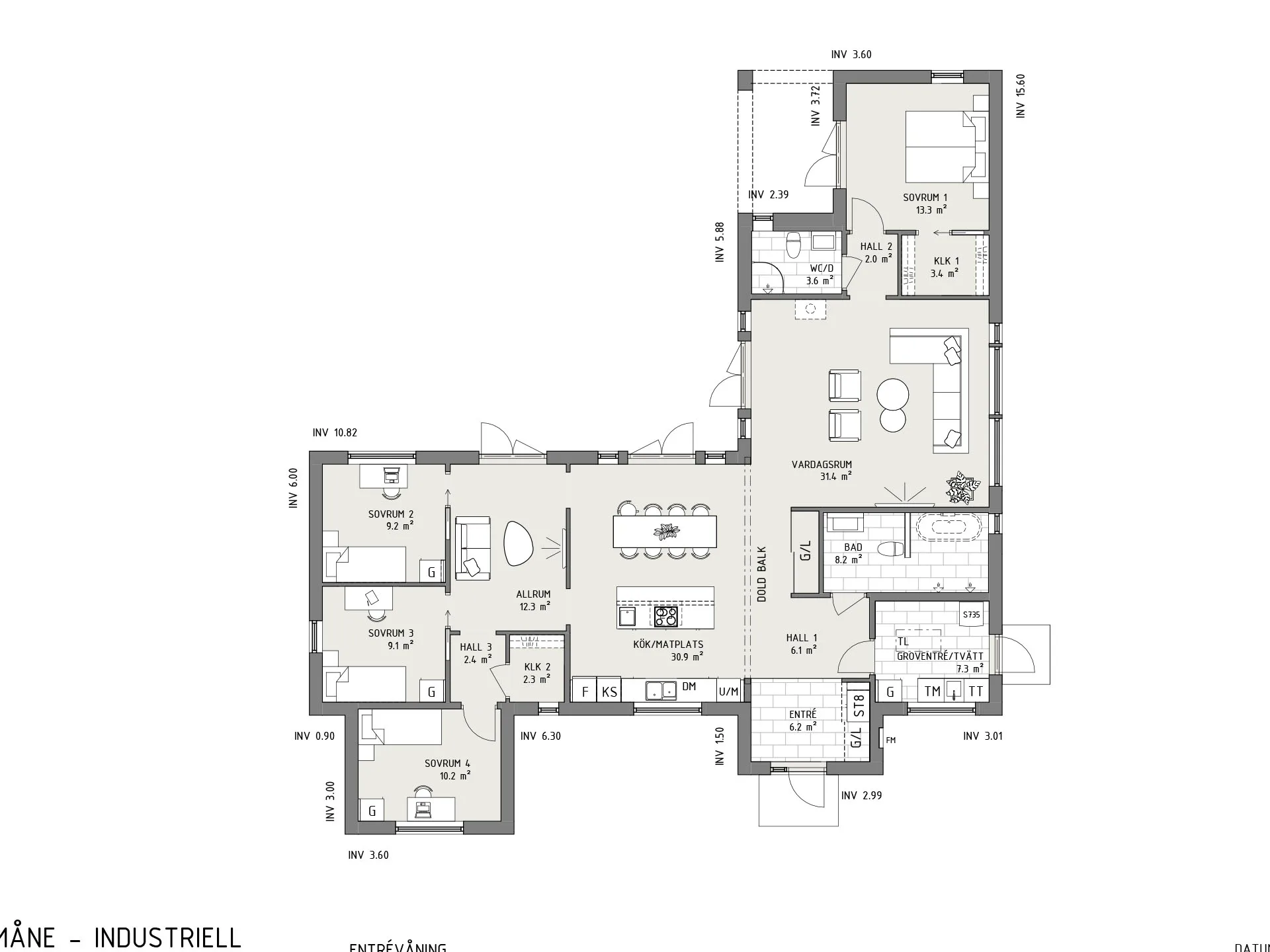 Nymåne planritning - Industriell