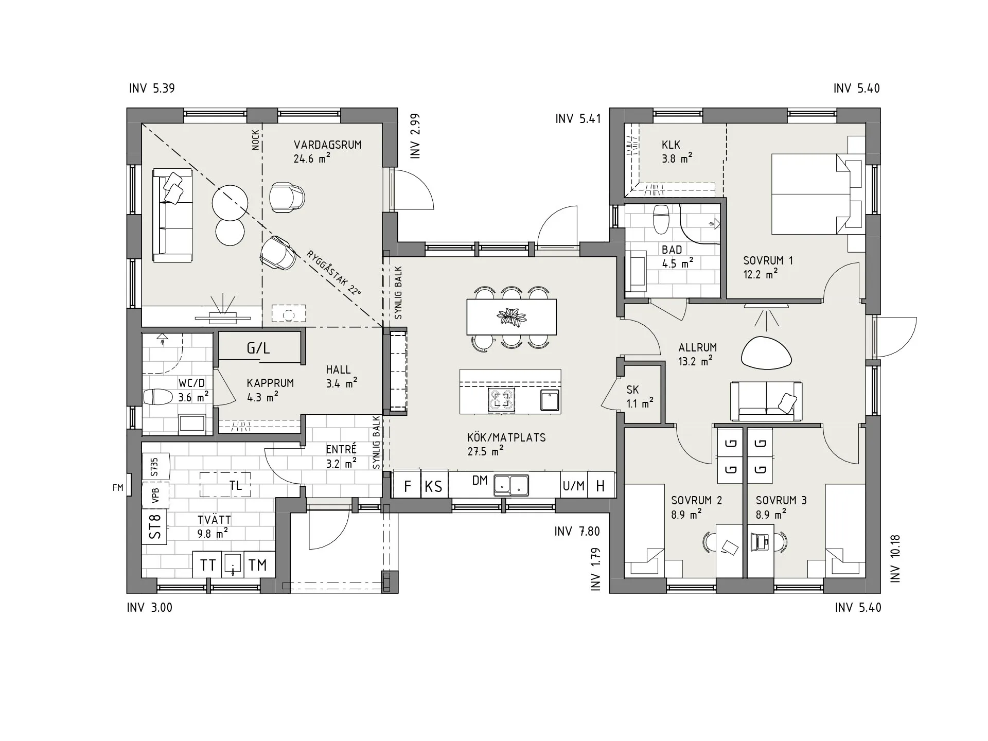 Pärldagg planritning - Lantlig