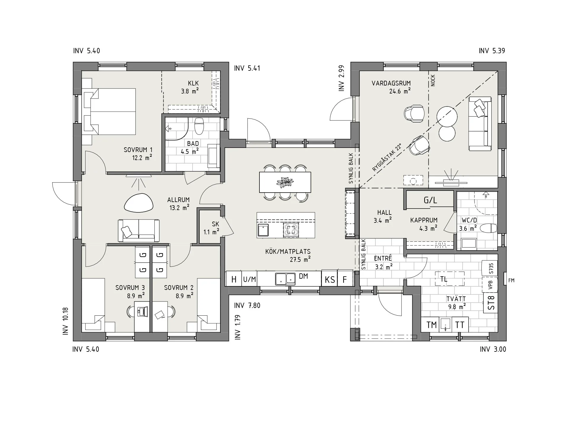 Pärldagg planritning - Lantlig