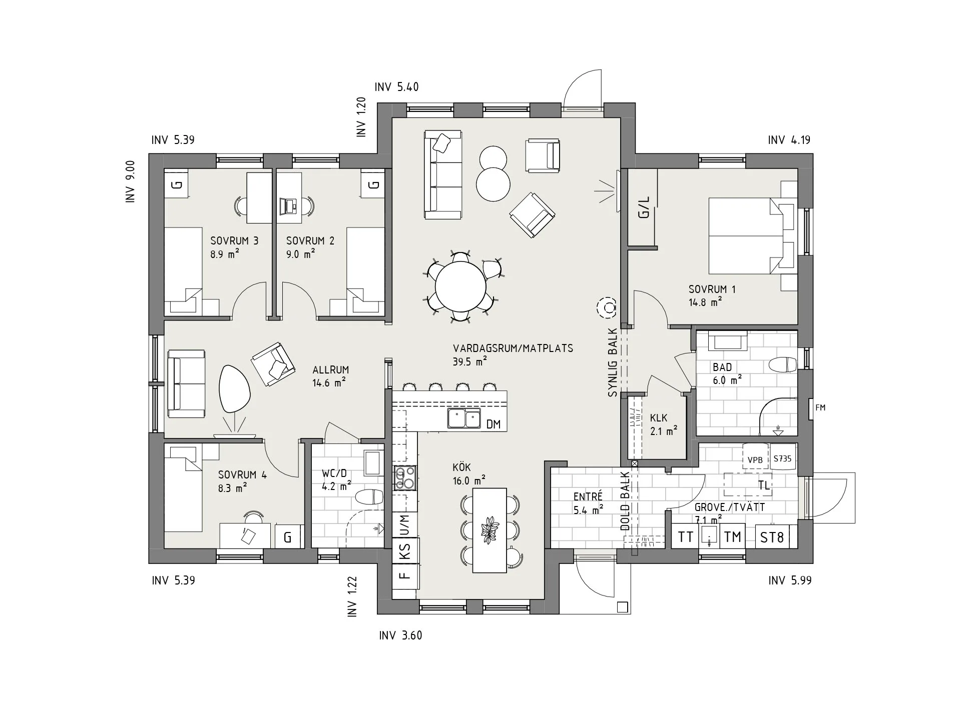 Polstjärna planritning - Lantlig