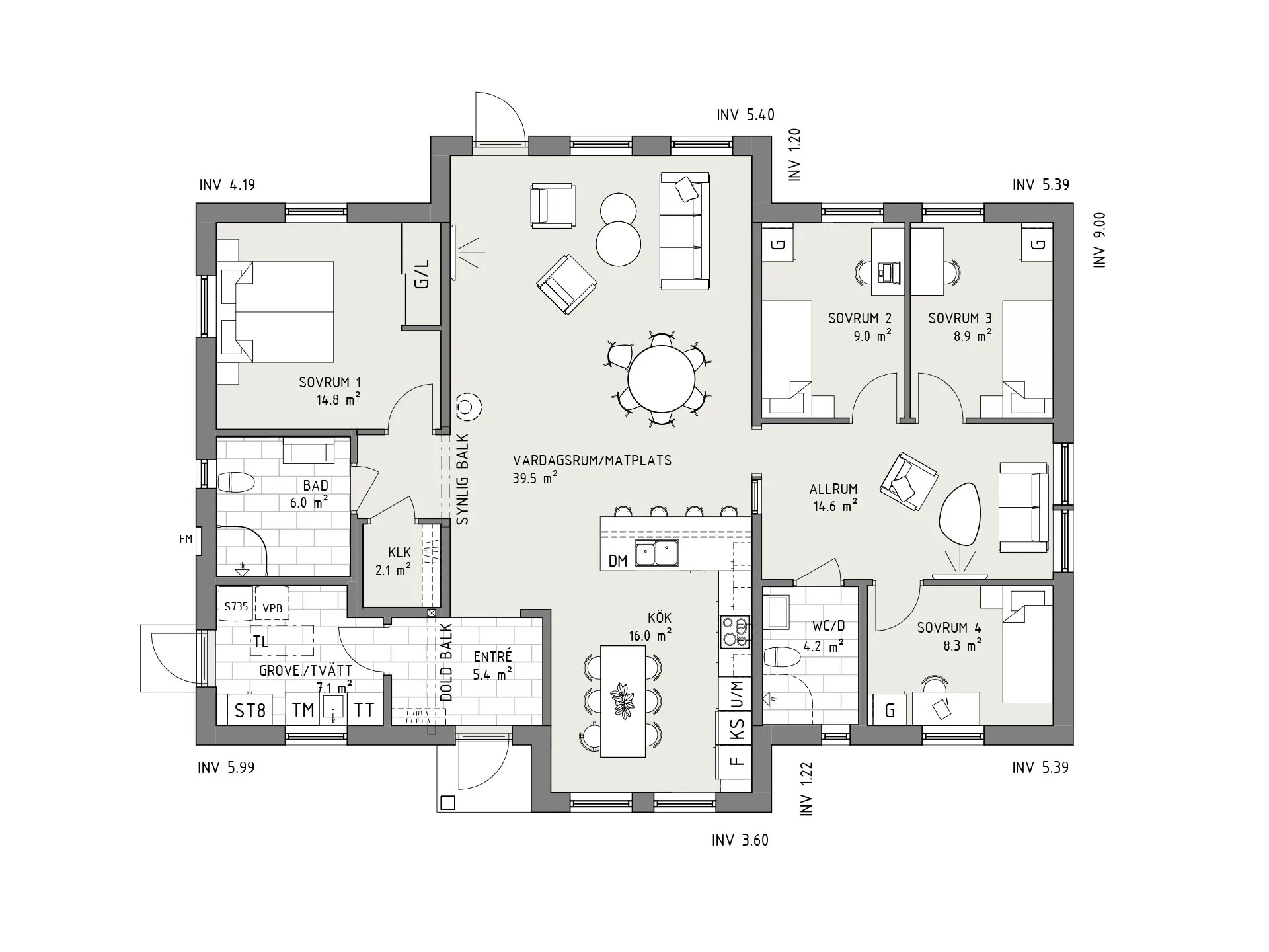 Polstjärna planritning - Lantlig