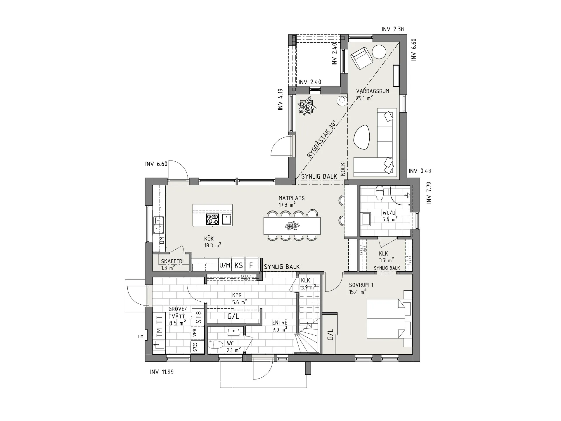 Saltstänk planritning - Industriell
