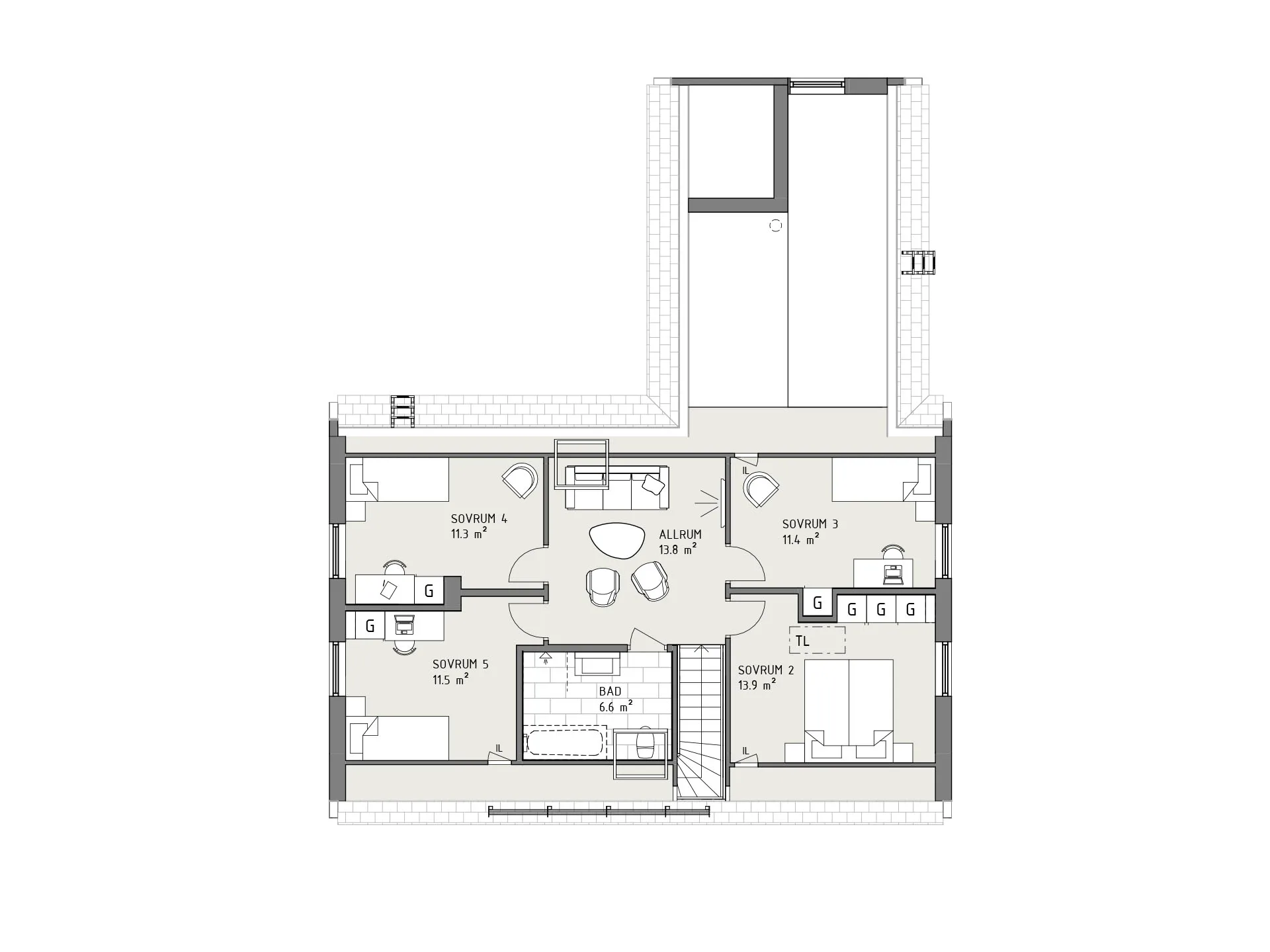 Saltstänk planritning - Industriell