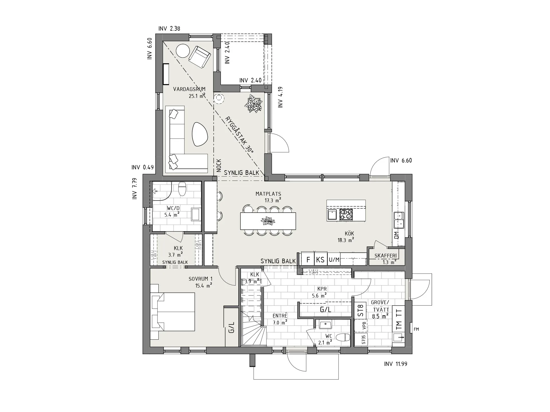 Saltstänk planritning - Industriell