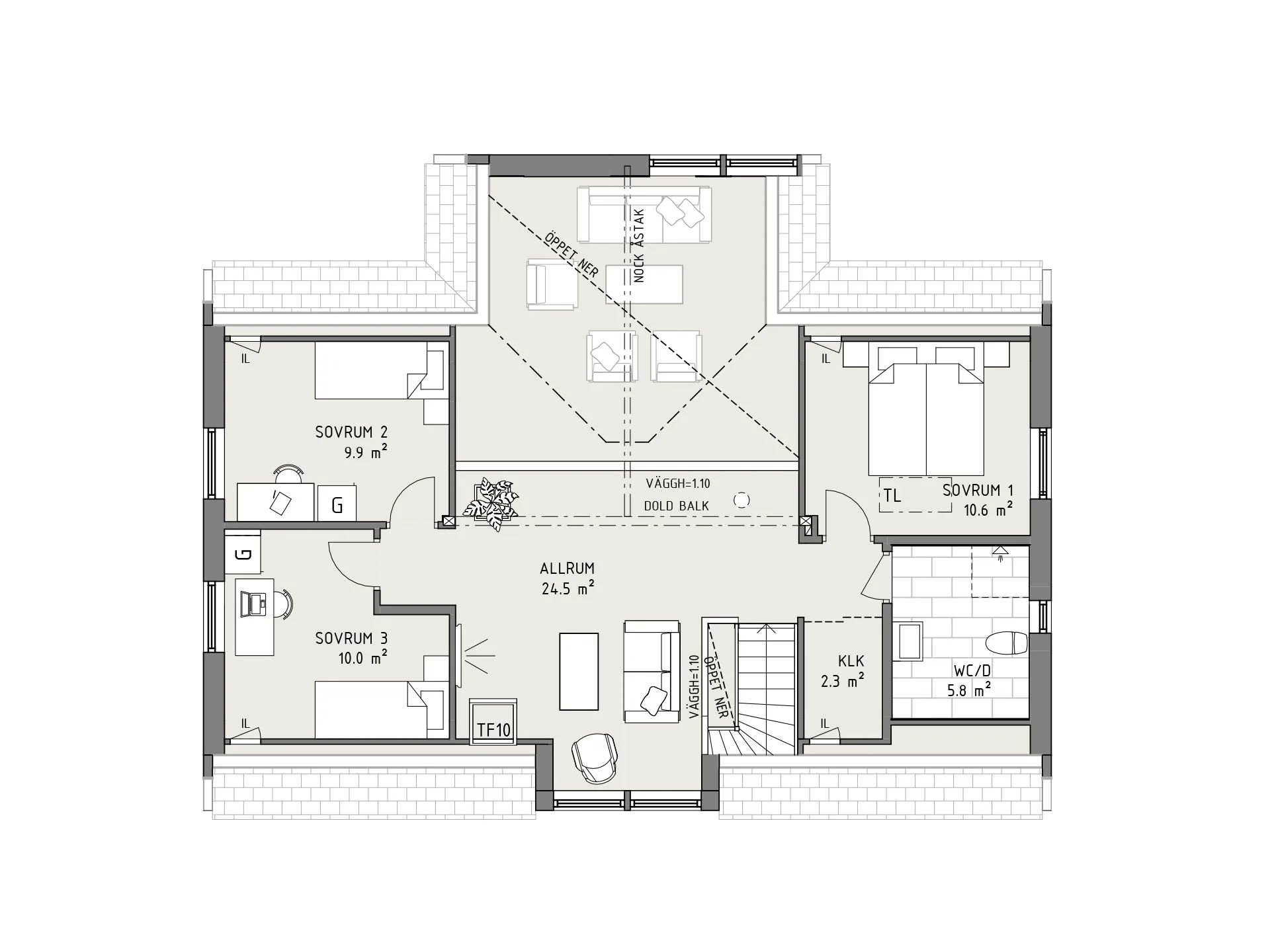 Sandsten planritning - Modern