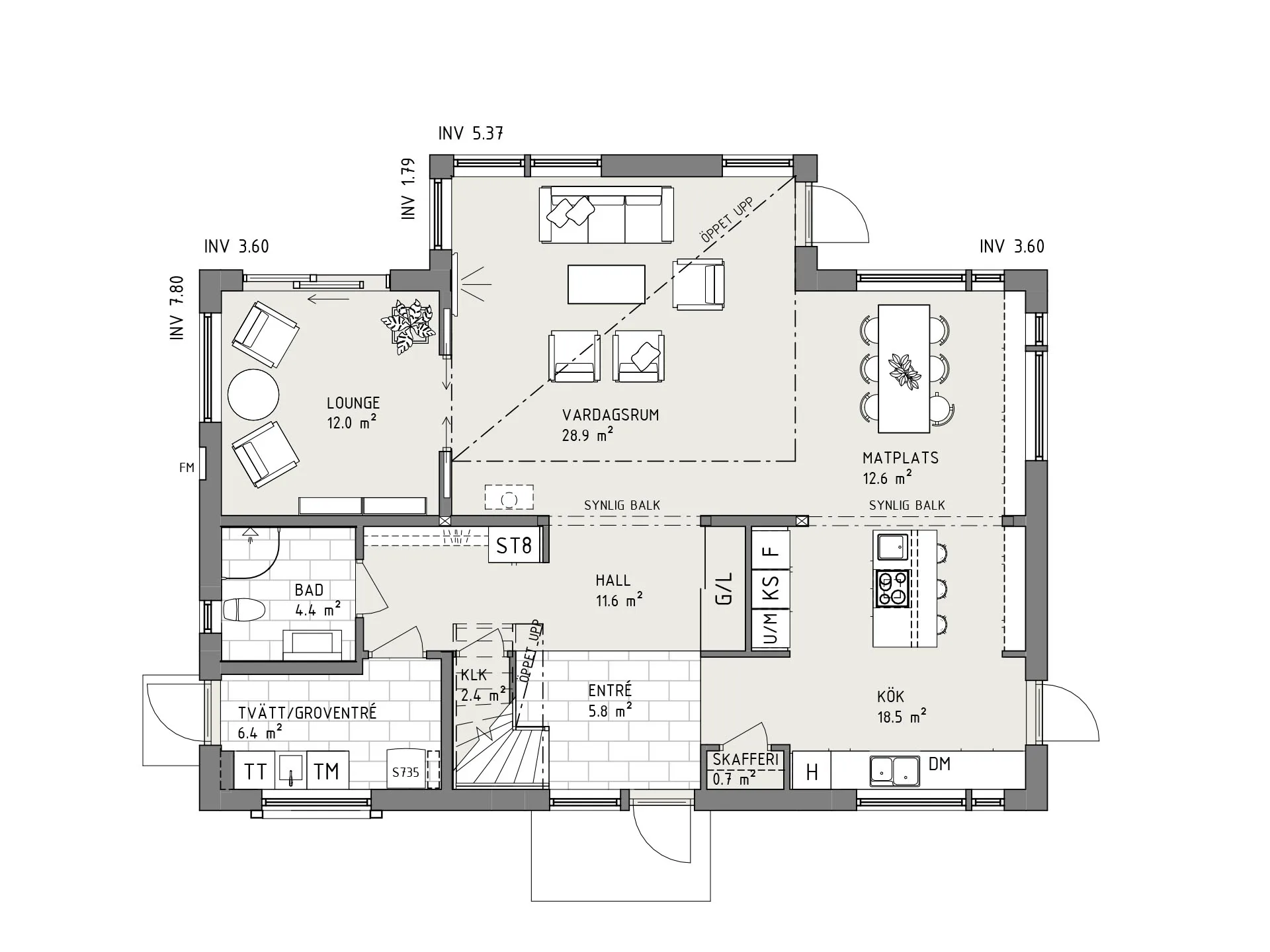 Sandsten planritning - Modern