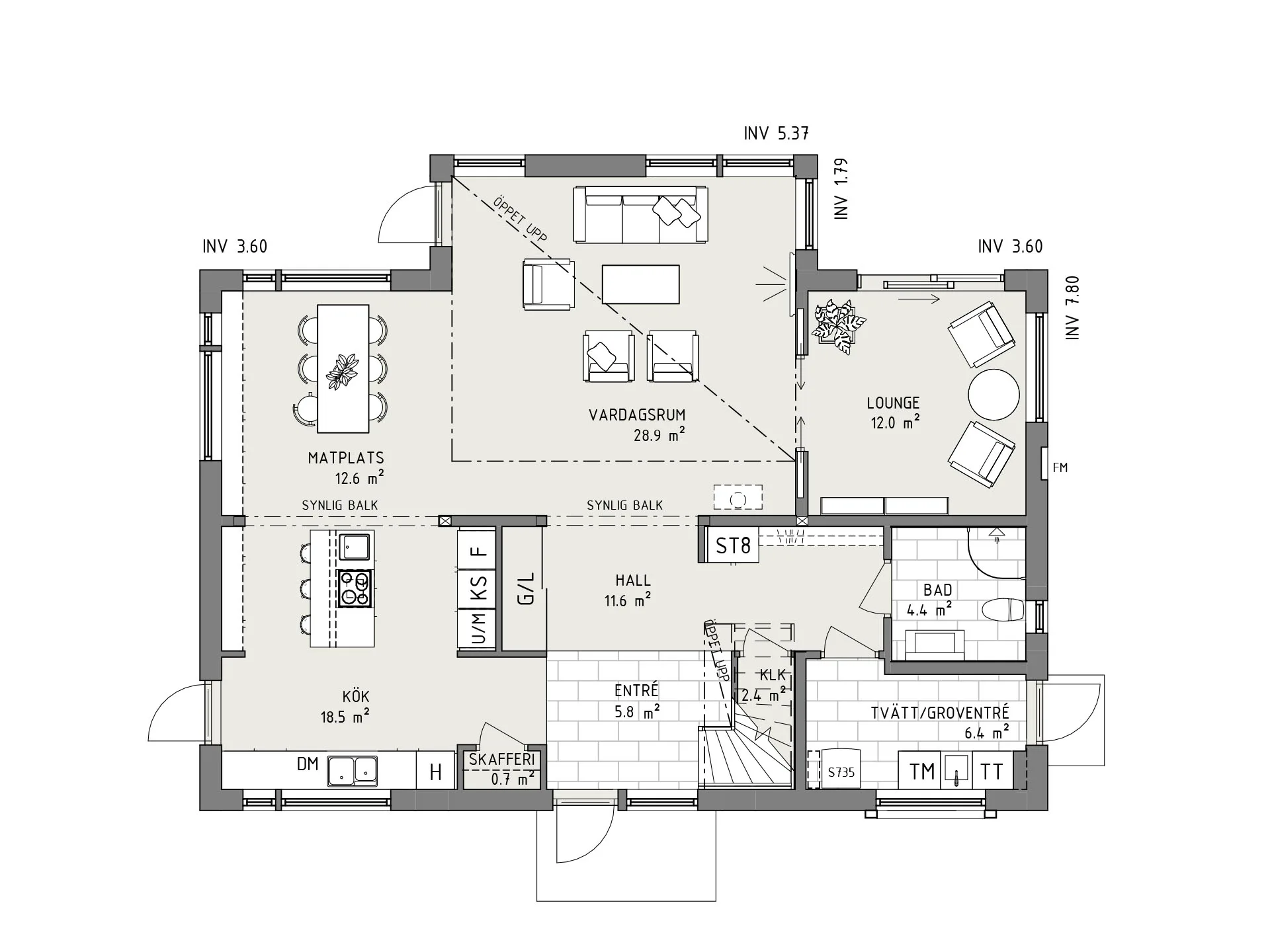 Sandsten planritning - Modern