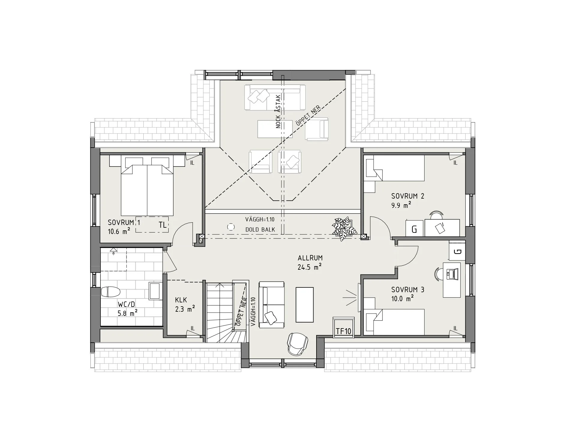 Sandsten planritning - Modern