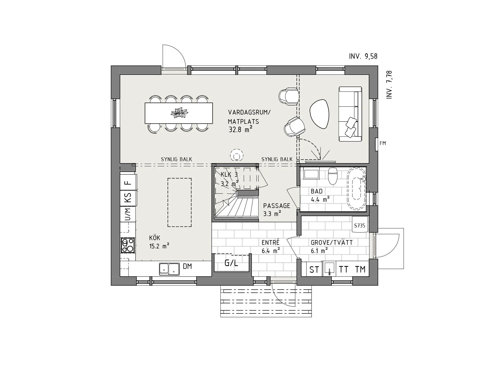 Smart 128 planritning - Modern