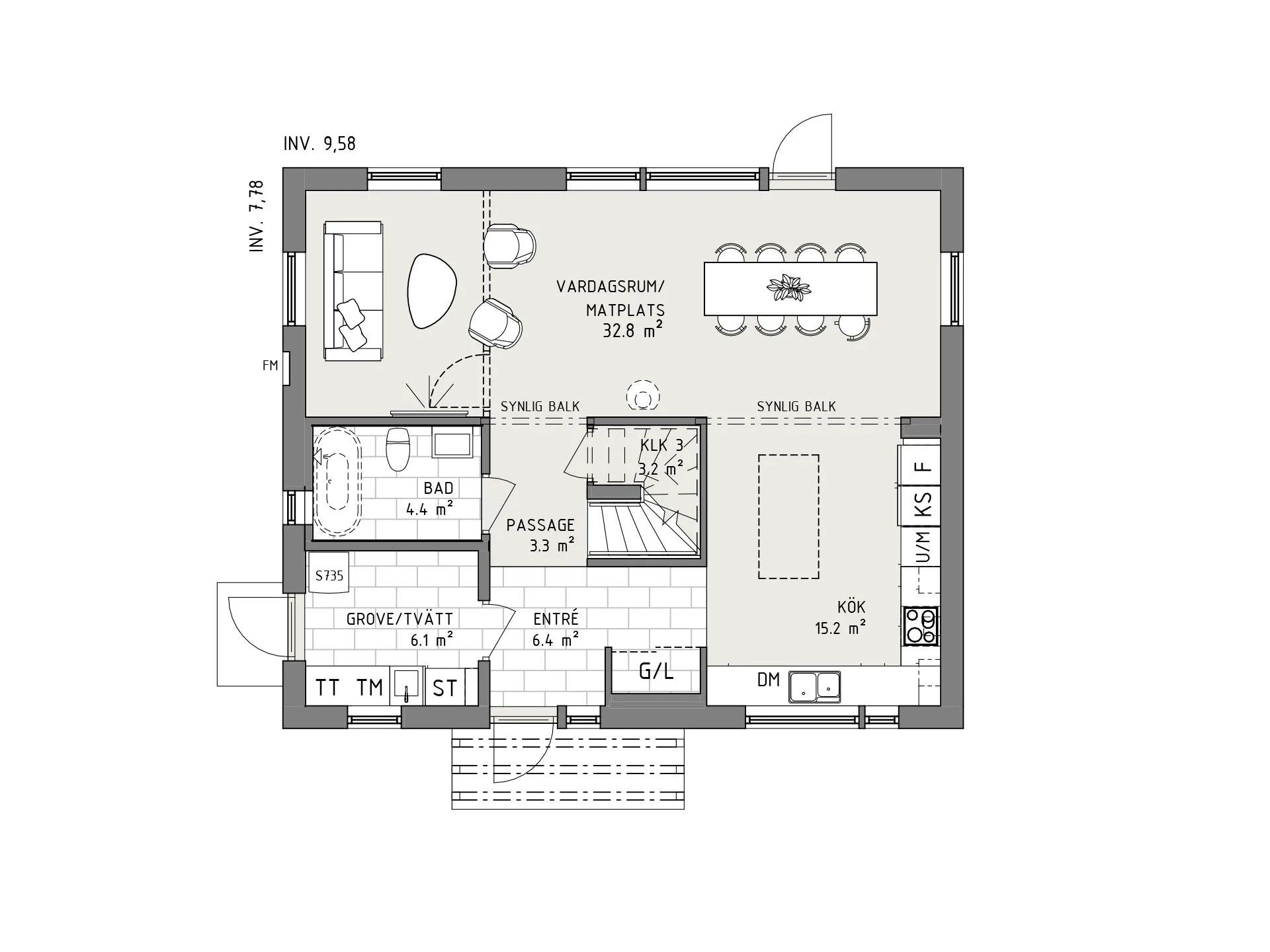 Smart 128 planritning - Modern