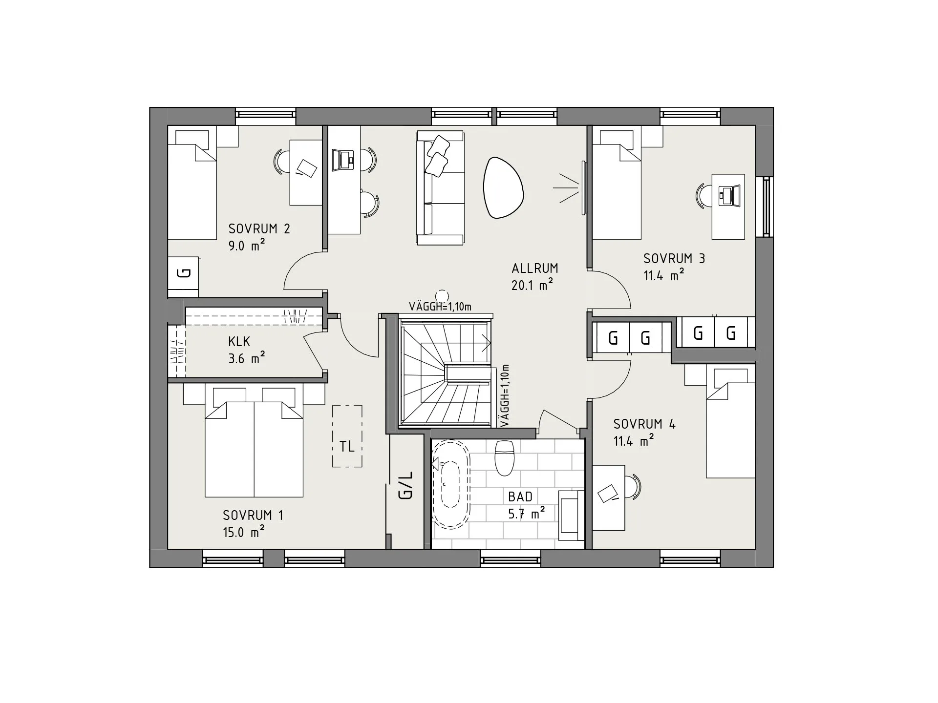 Smart 166 planritning - Industriell