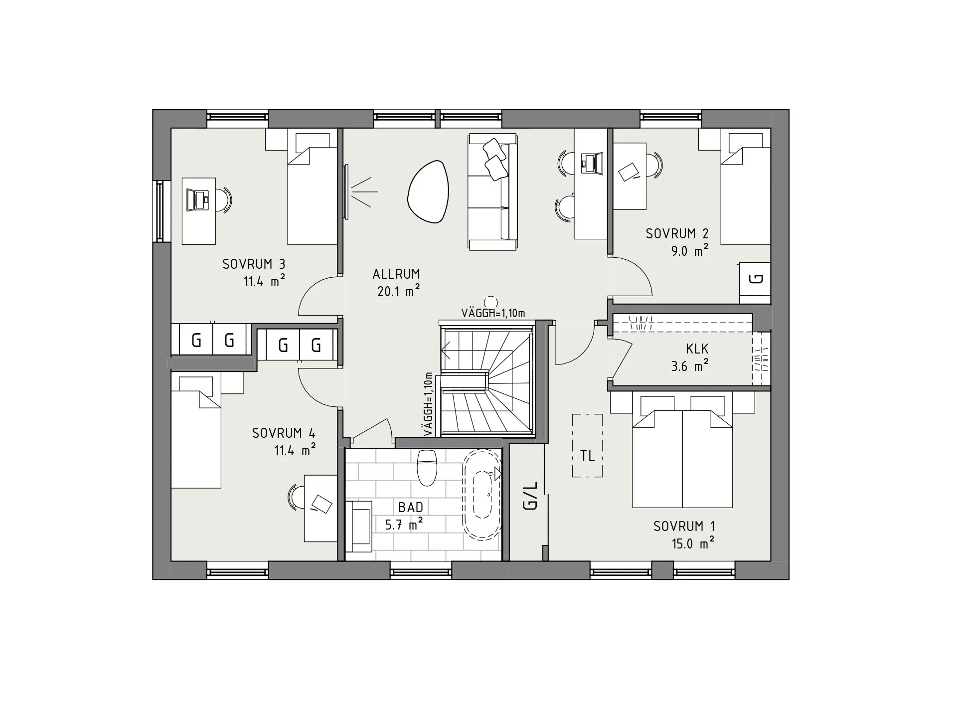 Smart 166 planritning - Industriell