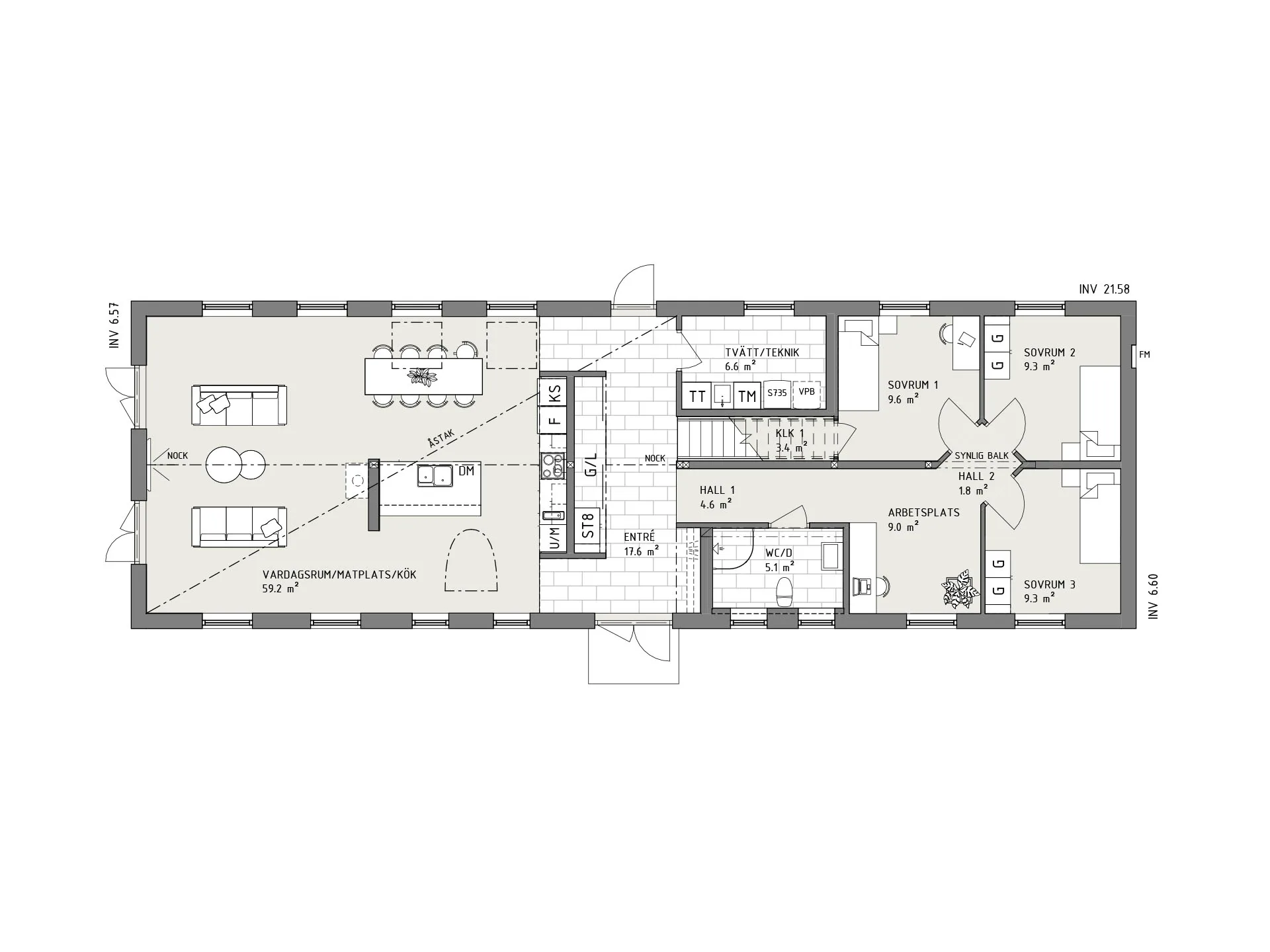 Solstrimma planritning - Lantlig Puts