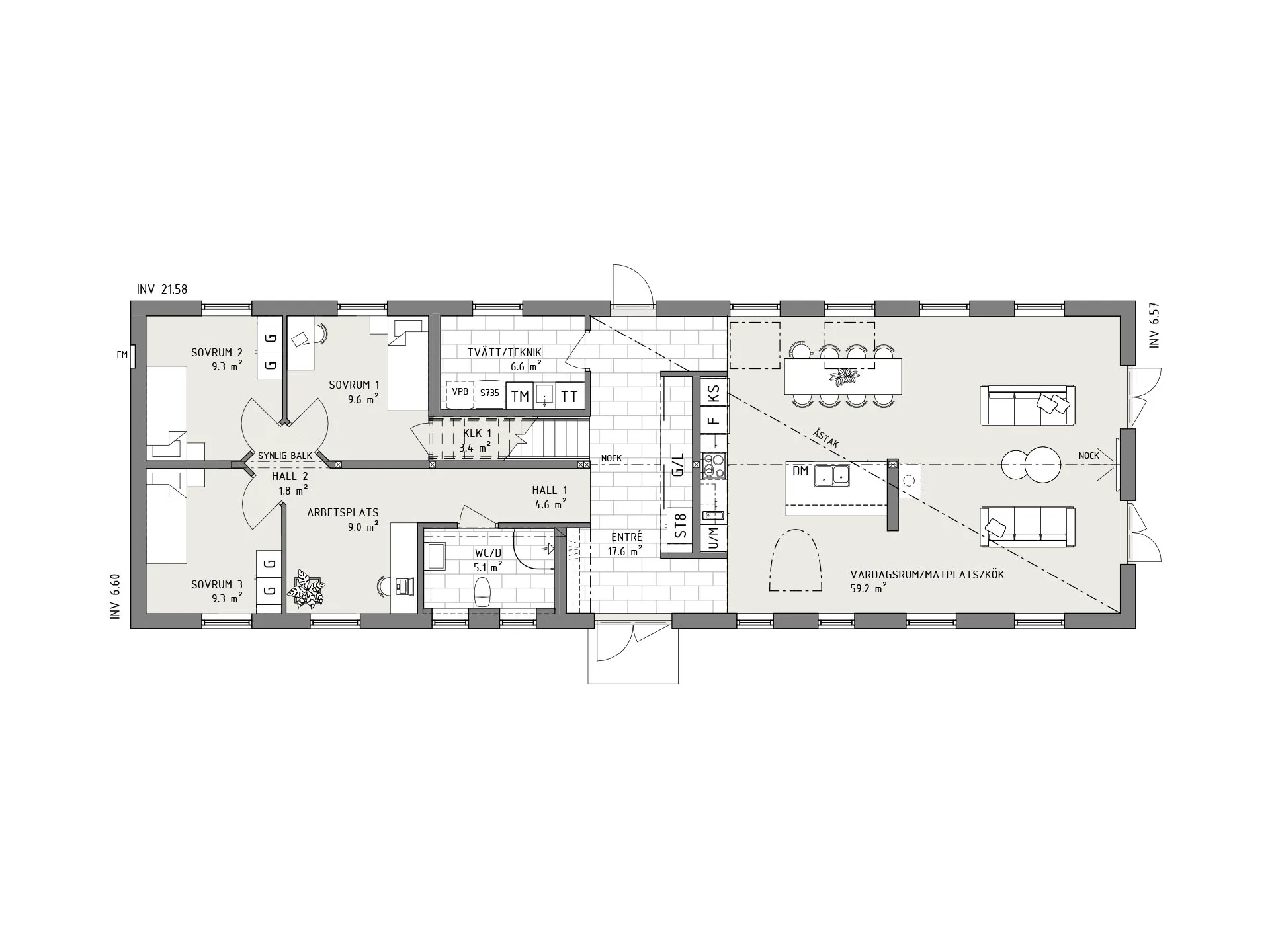 Solstrimma planritning - Lantlig Puts