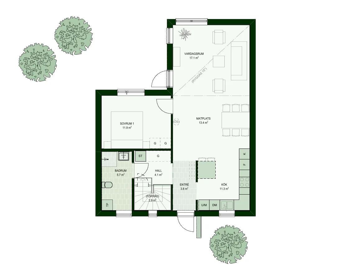 Villa Ebba NH-205 planritning 1