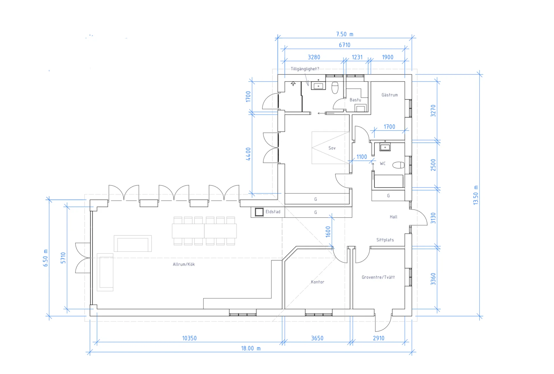 Villa Båstad planritning 1